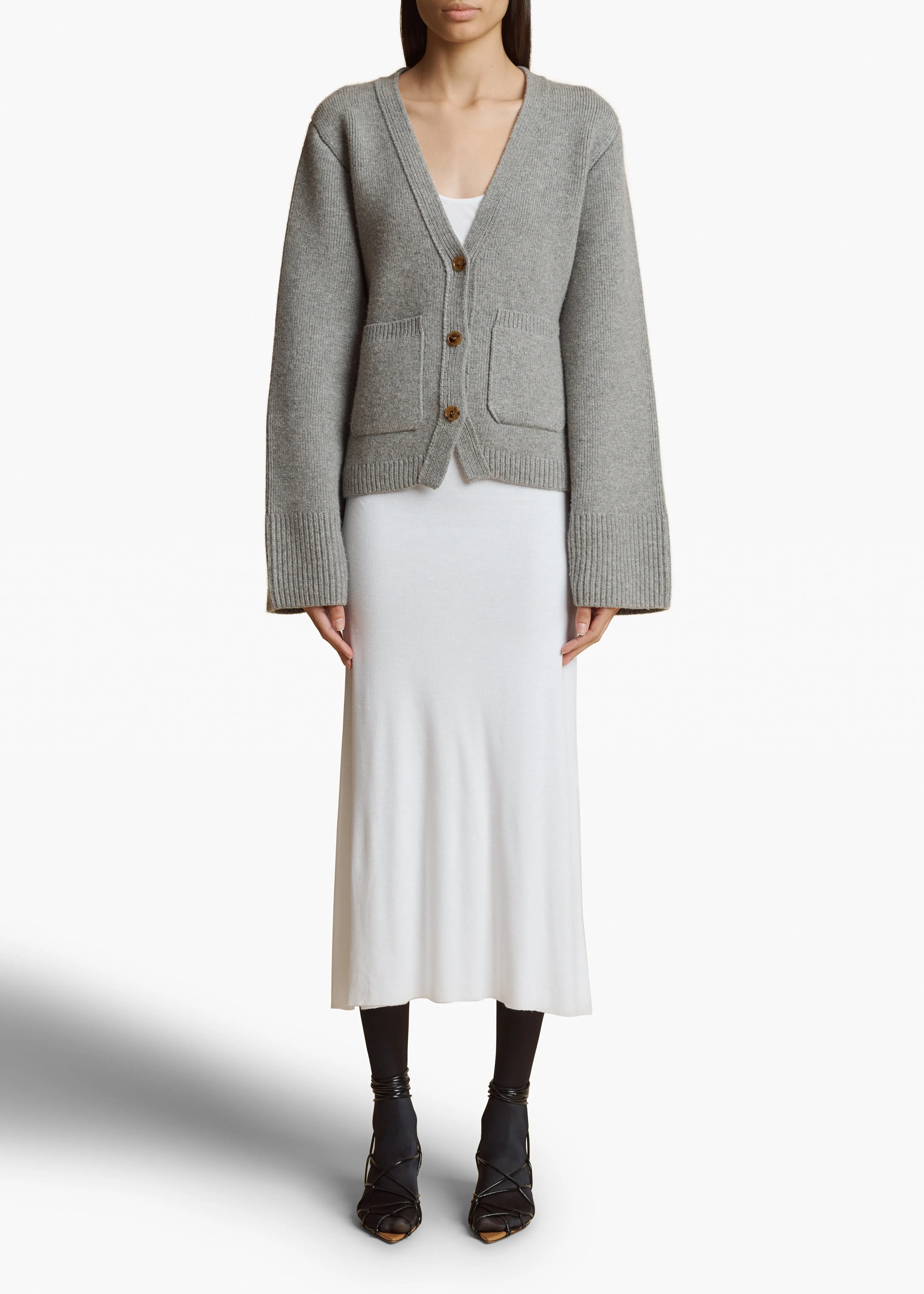 Scarlet Cardigan in Warm Grey sold by KHAITE product image thumbnail 2