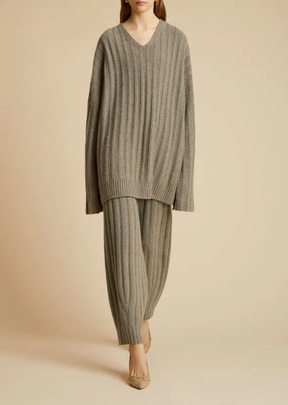 The Porzio Pant in Barley sold by KHAITE