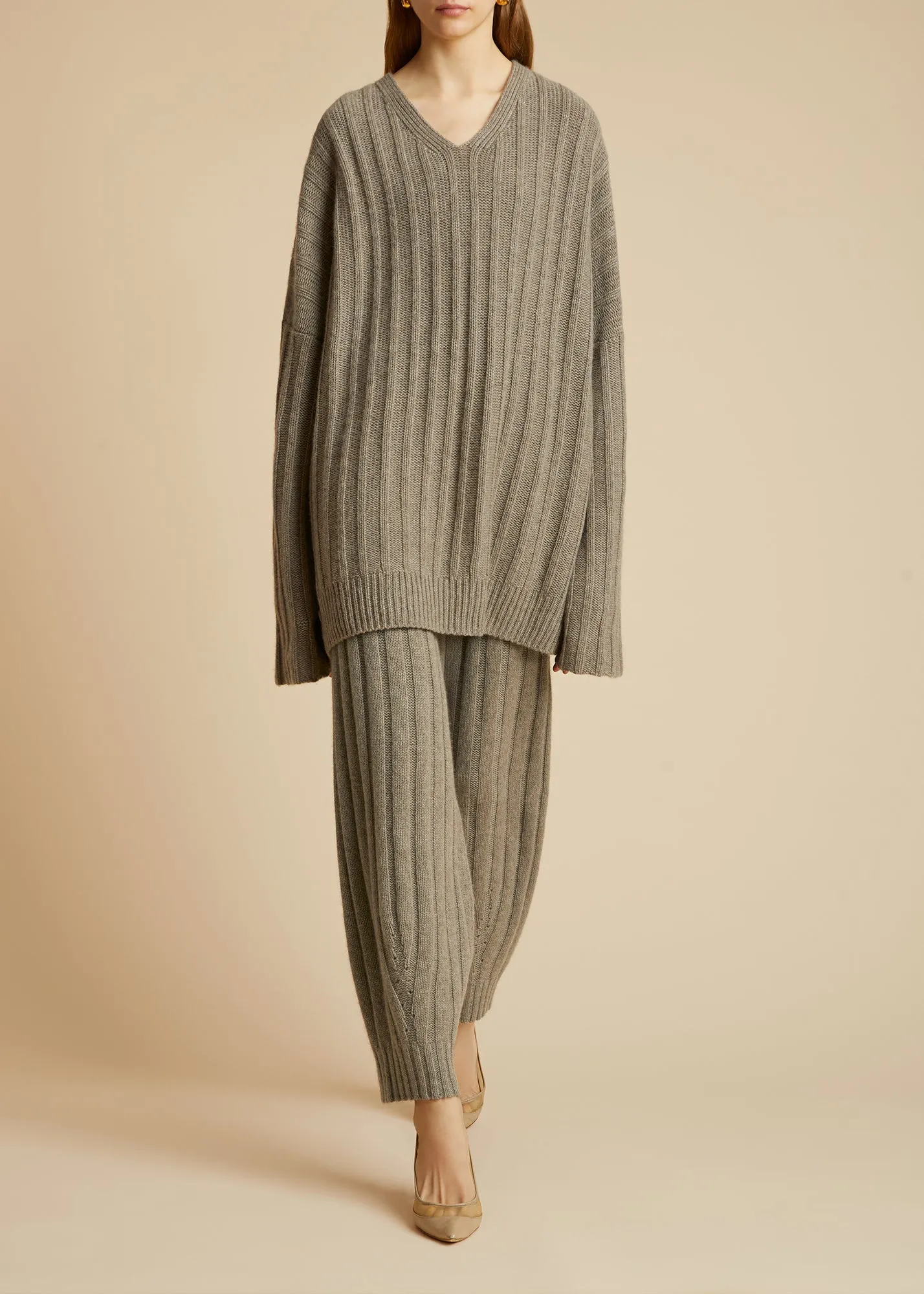 The Porzio Pant in Barley sold by KHAITE