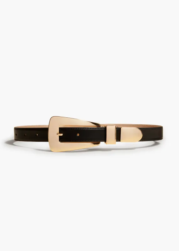 Lucca Belt in Black Leather with Gold sold by KHAITE