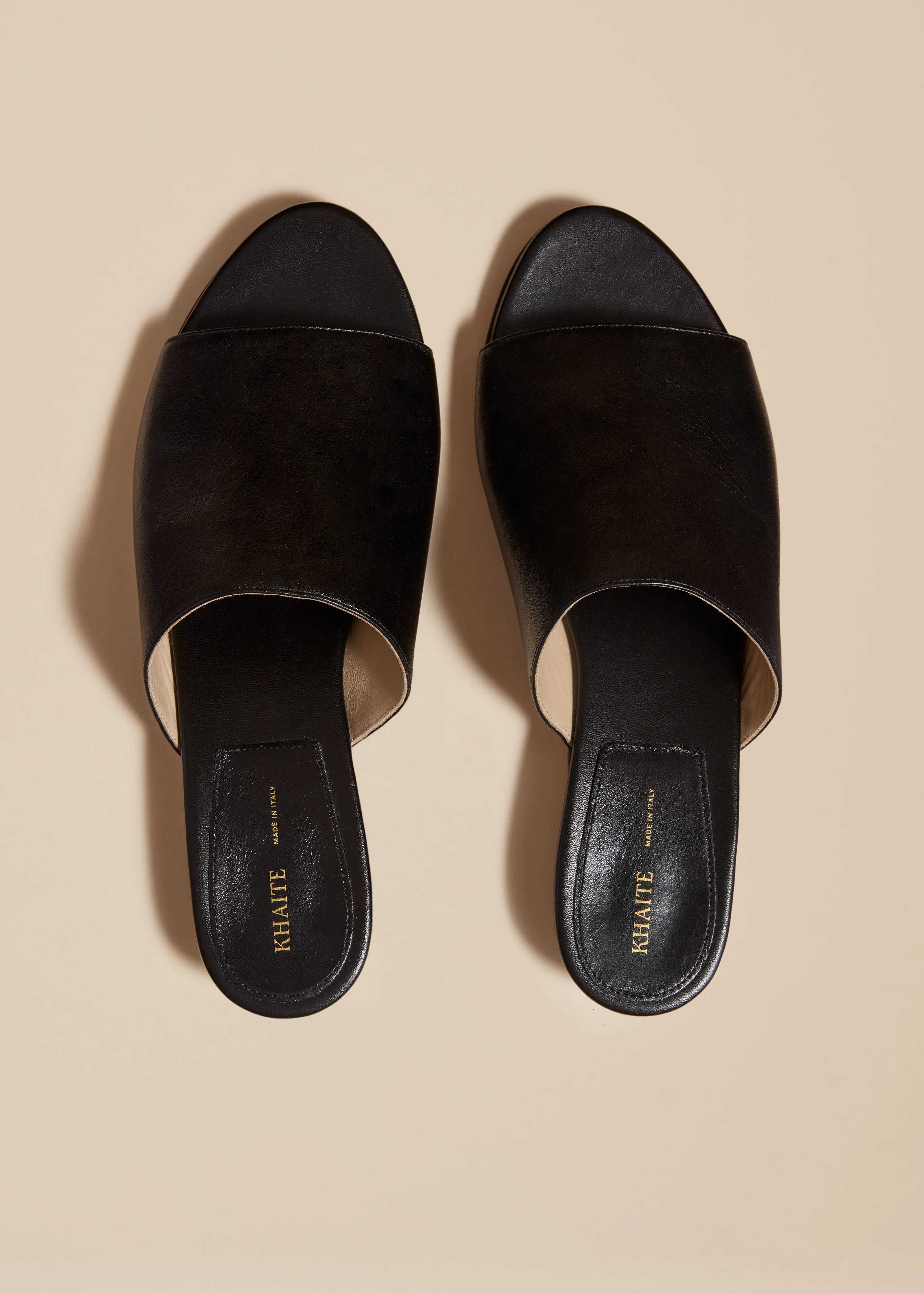 Marion Slide in Black Leather sold by KHAITE product image thumbnail 3