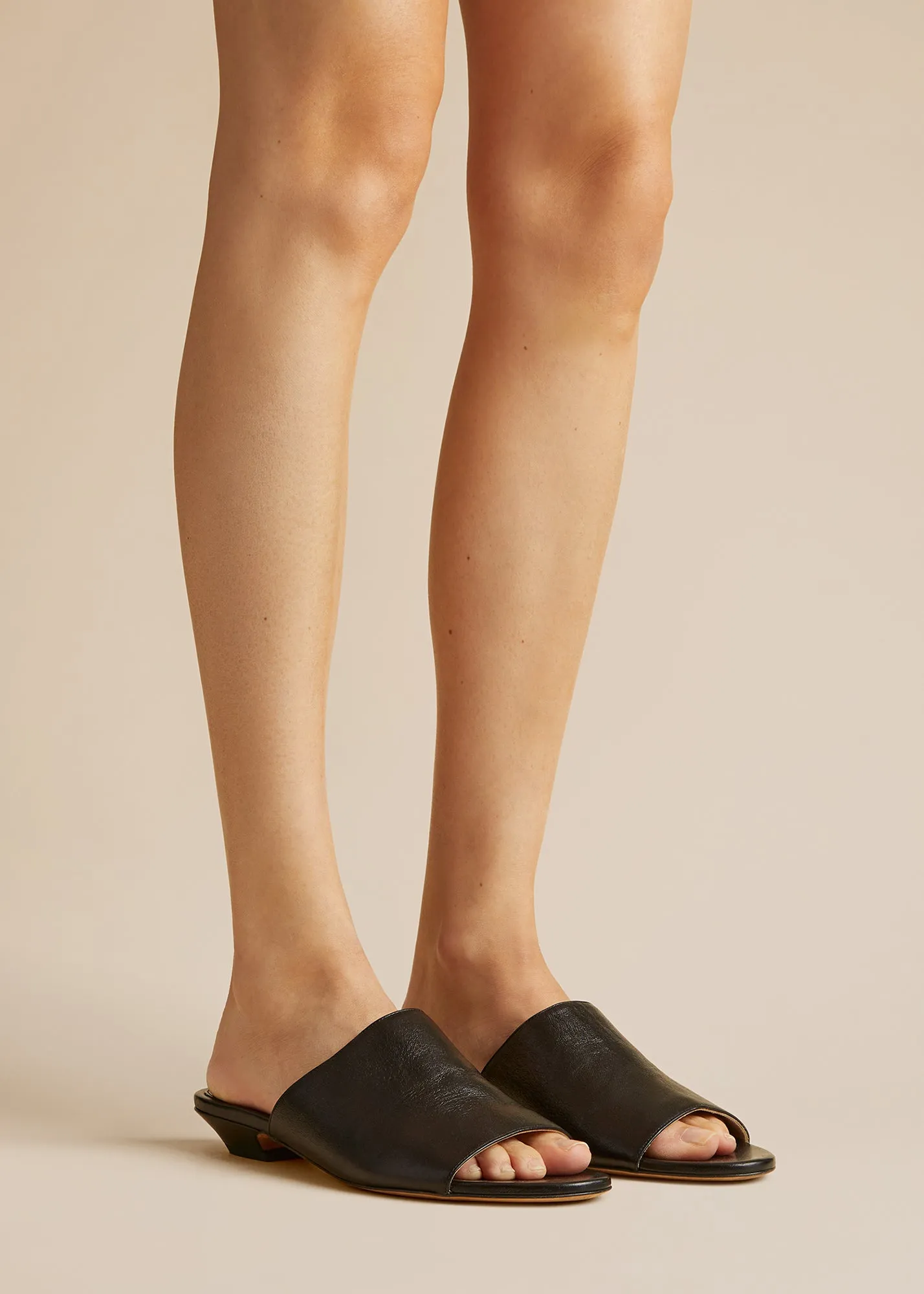 Marion Slide in Black Leather sold by KHAITE product image thumbnail 4