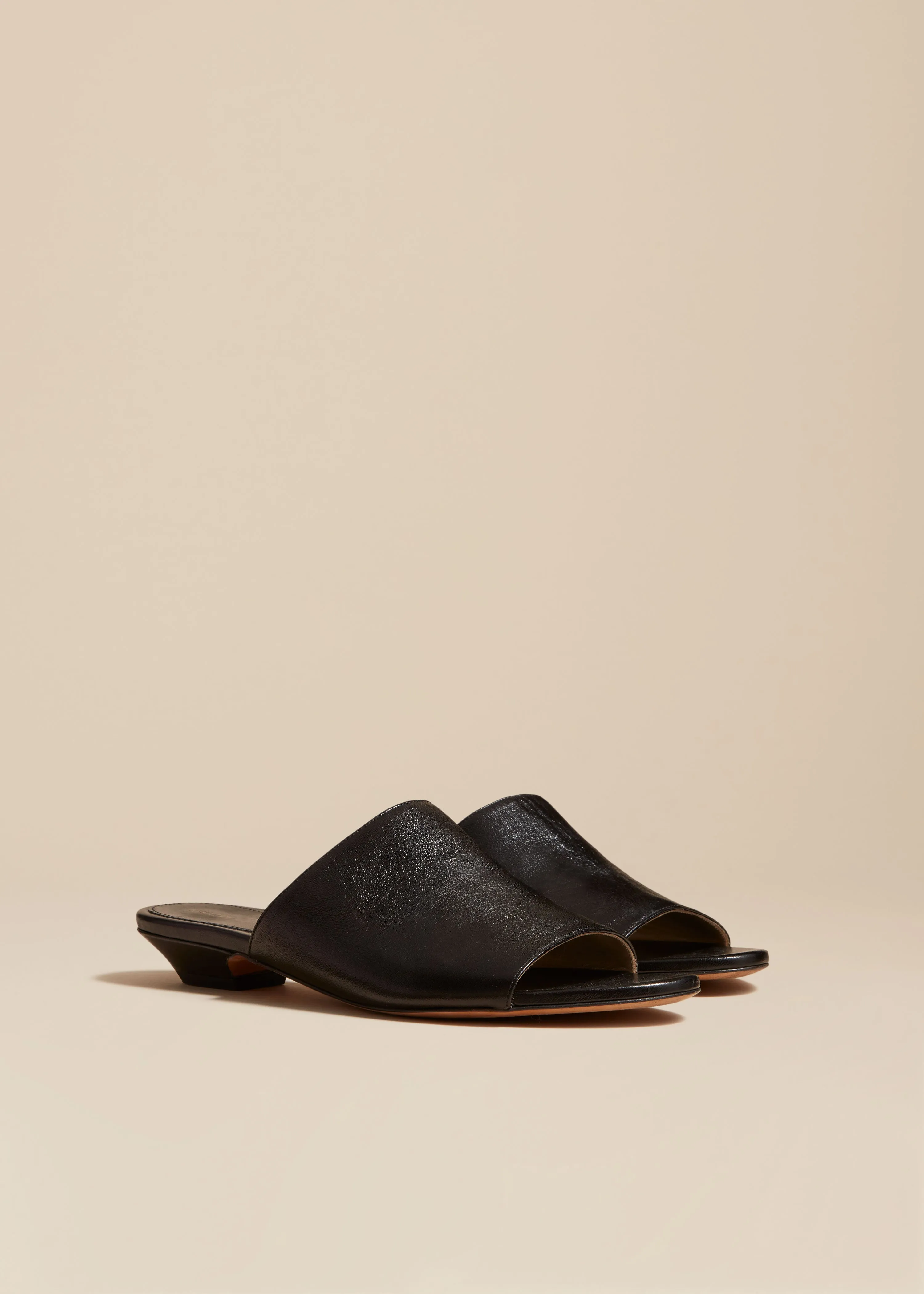 Marion Slide in Black Leather sold by KHAITE product image thumbnail 2