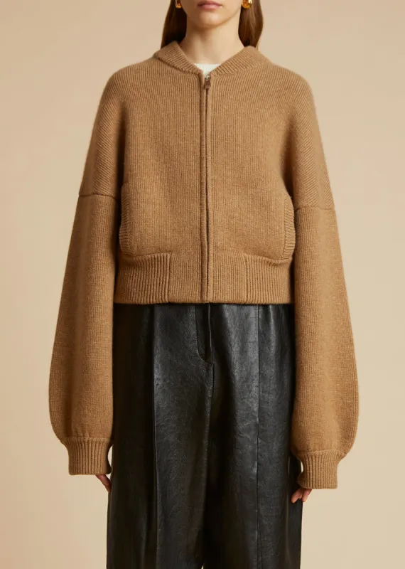 The Rhea Jacket in Camel sold by KHAITE