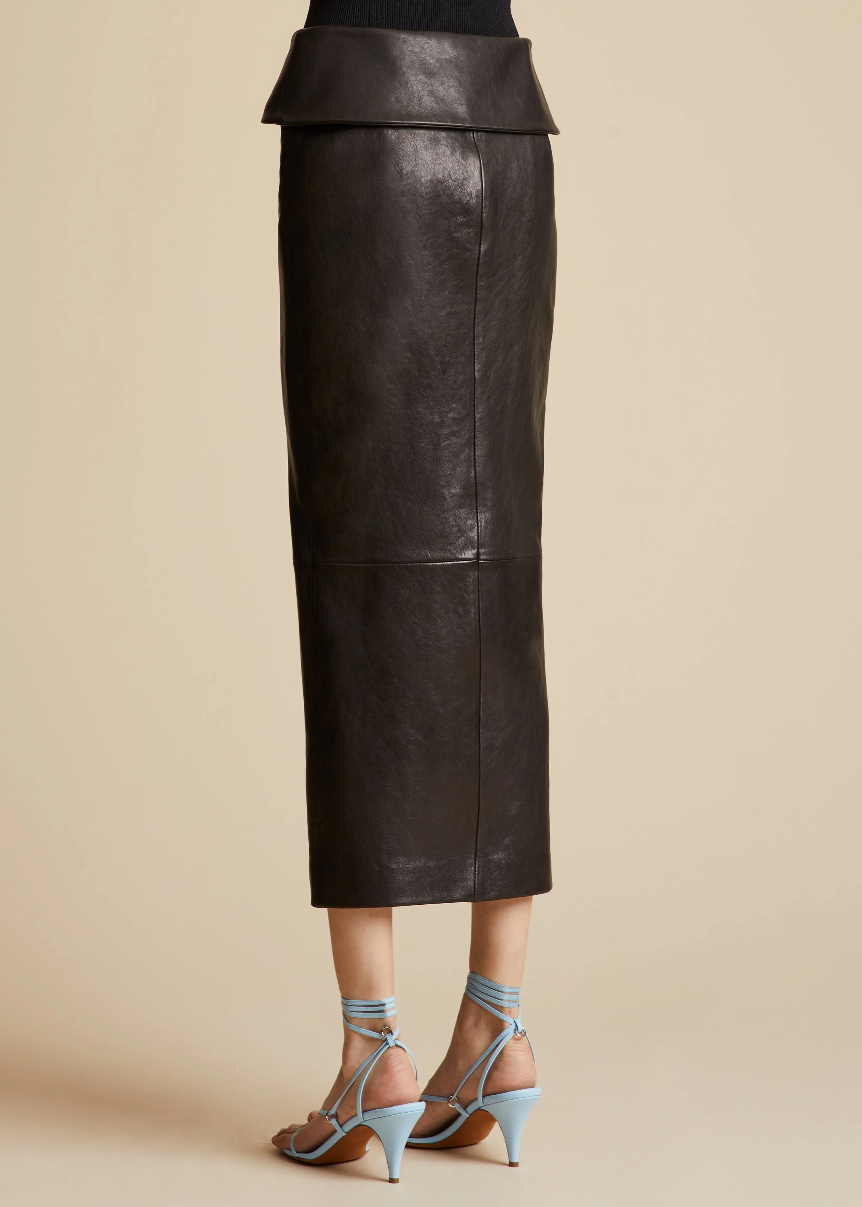 The Pepita Skirt in Black Leather sold by KHAITE product image thumbnail 3