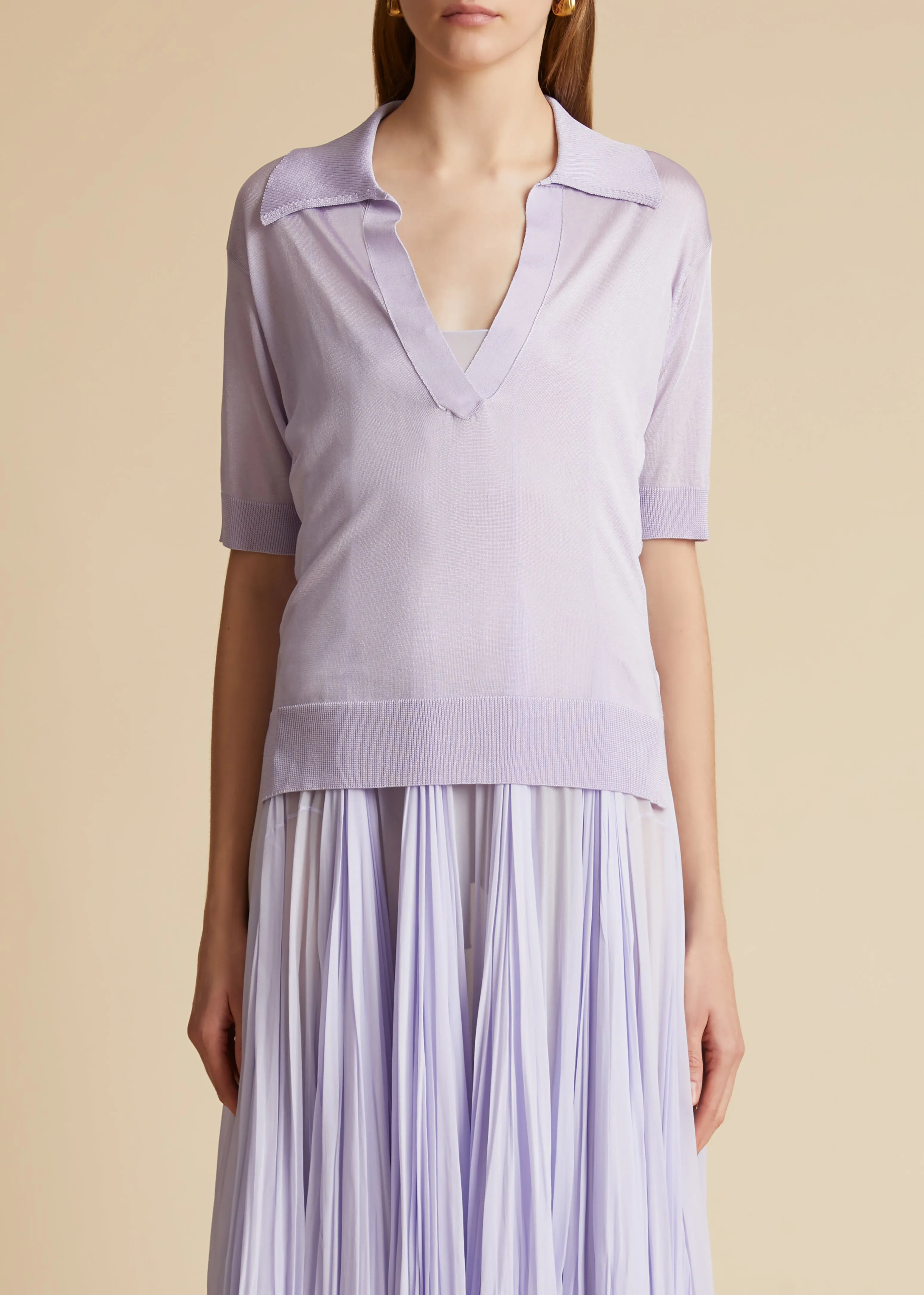 Julita Top in Lavender sold by KHAITE product image thumbnail 3