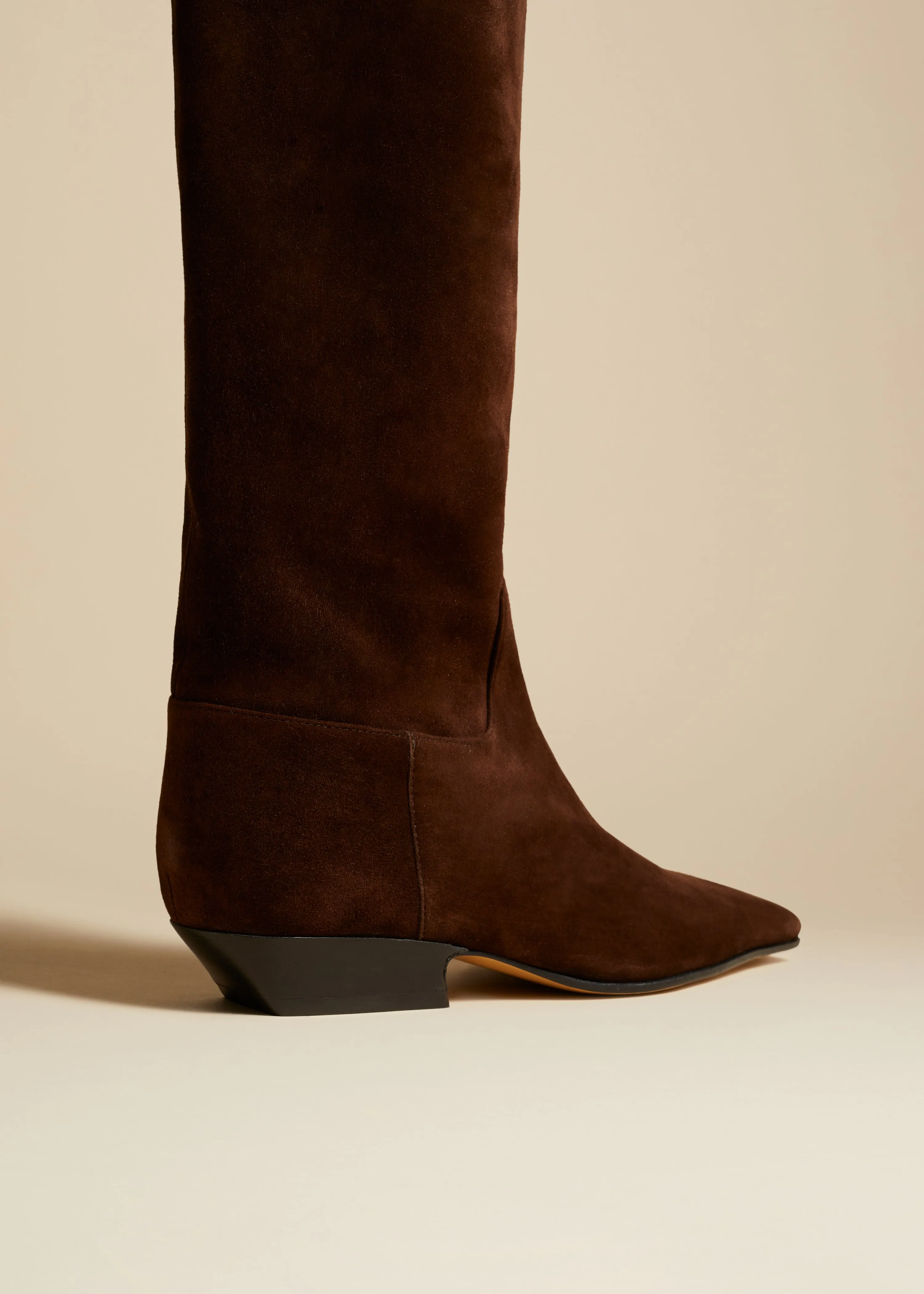 Marfa Knee-High Boot in Coffee Suede sold by KHAITE product image thumbnail 3