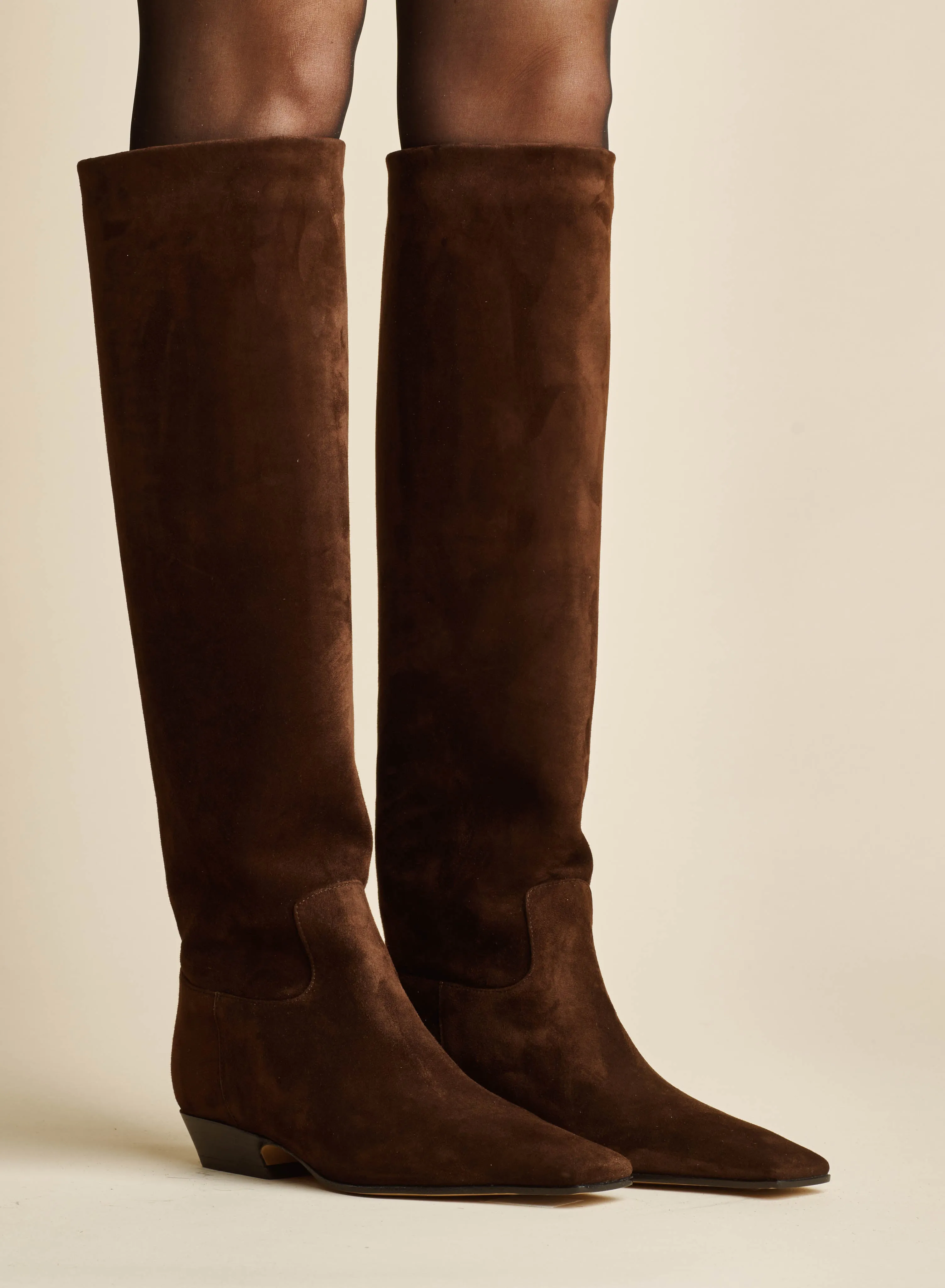 Marfa Knee-High Boot in Coffee Suede sold by KHAITE product image thumbnail 5