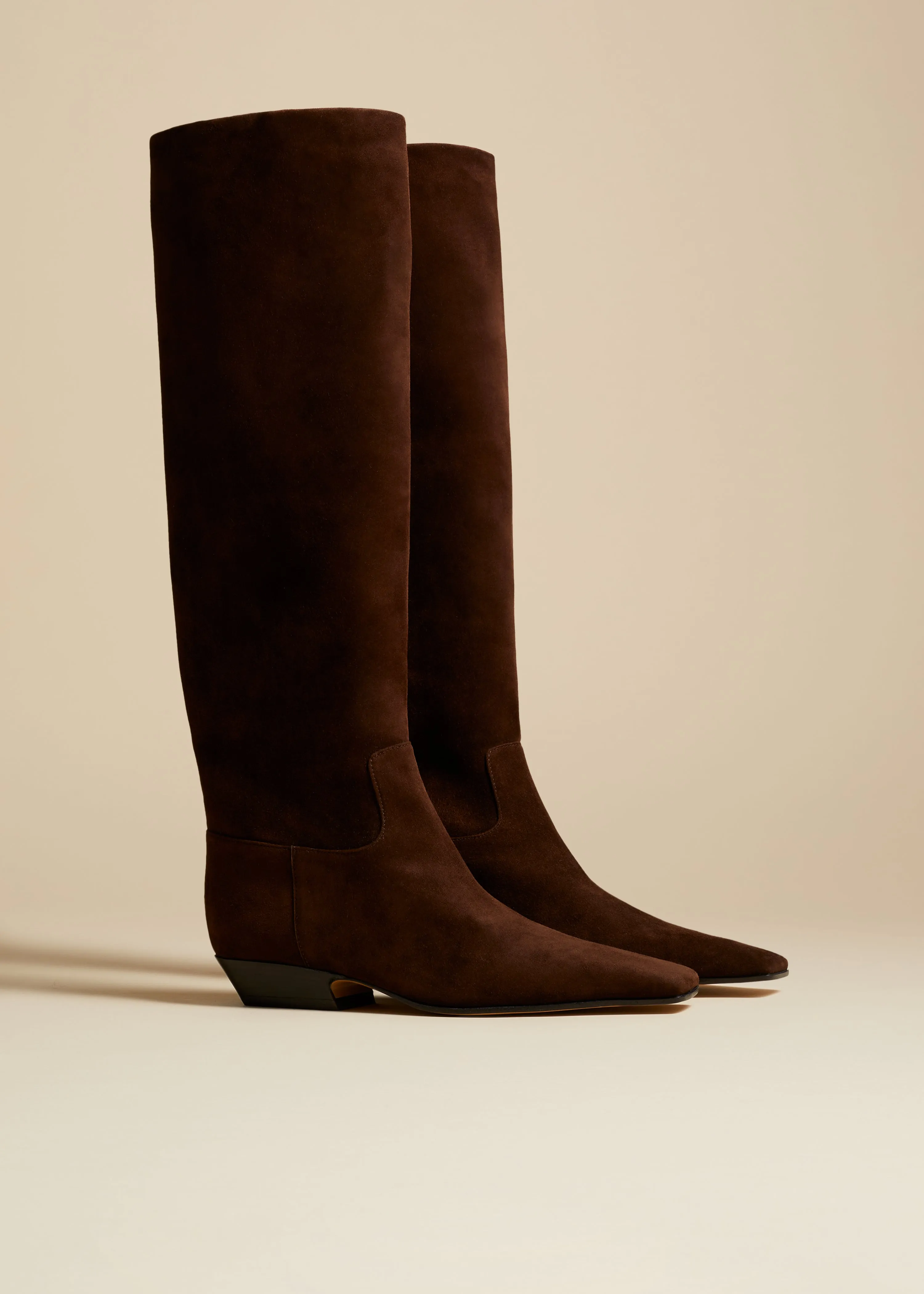 Marfa Knee-High Boot in Coffee Suede sold by KHAITE product image thumbnail 2