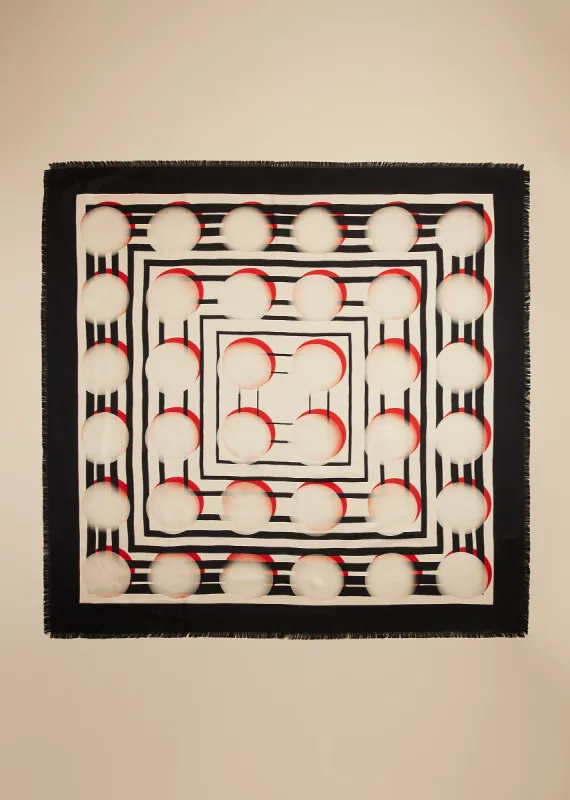 Gradient Dot Scarf in Cream Multi made by KHAITE