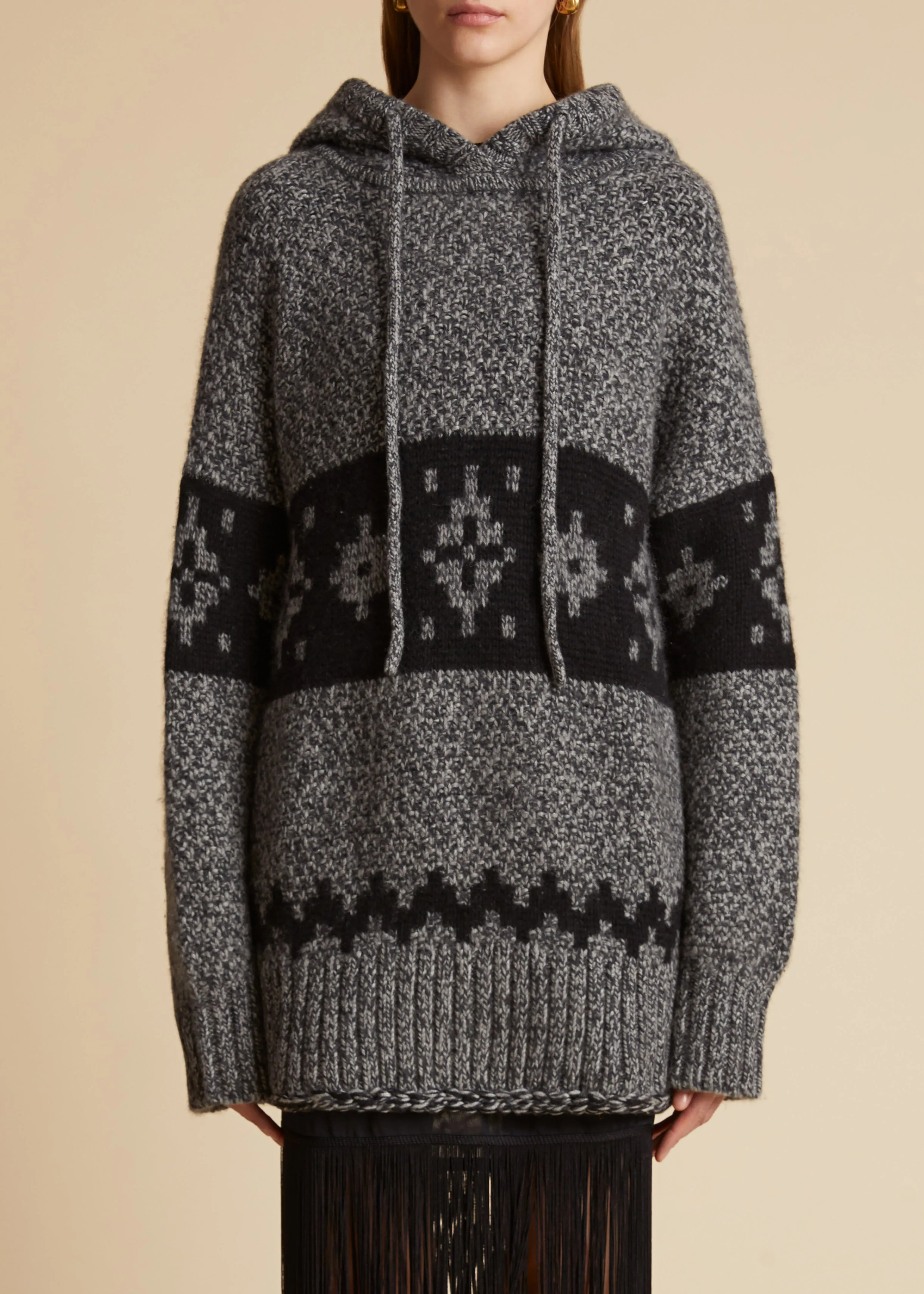 The Dobbi Hoodie in Charcoal sold by KHAITE product image thumbnail 2