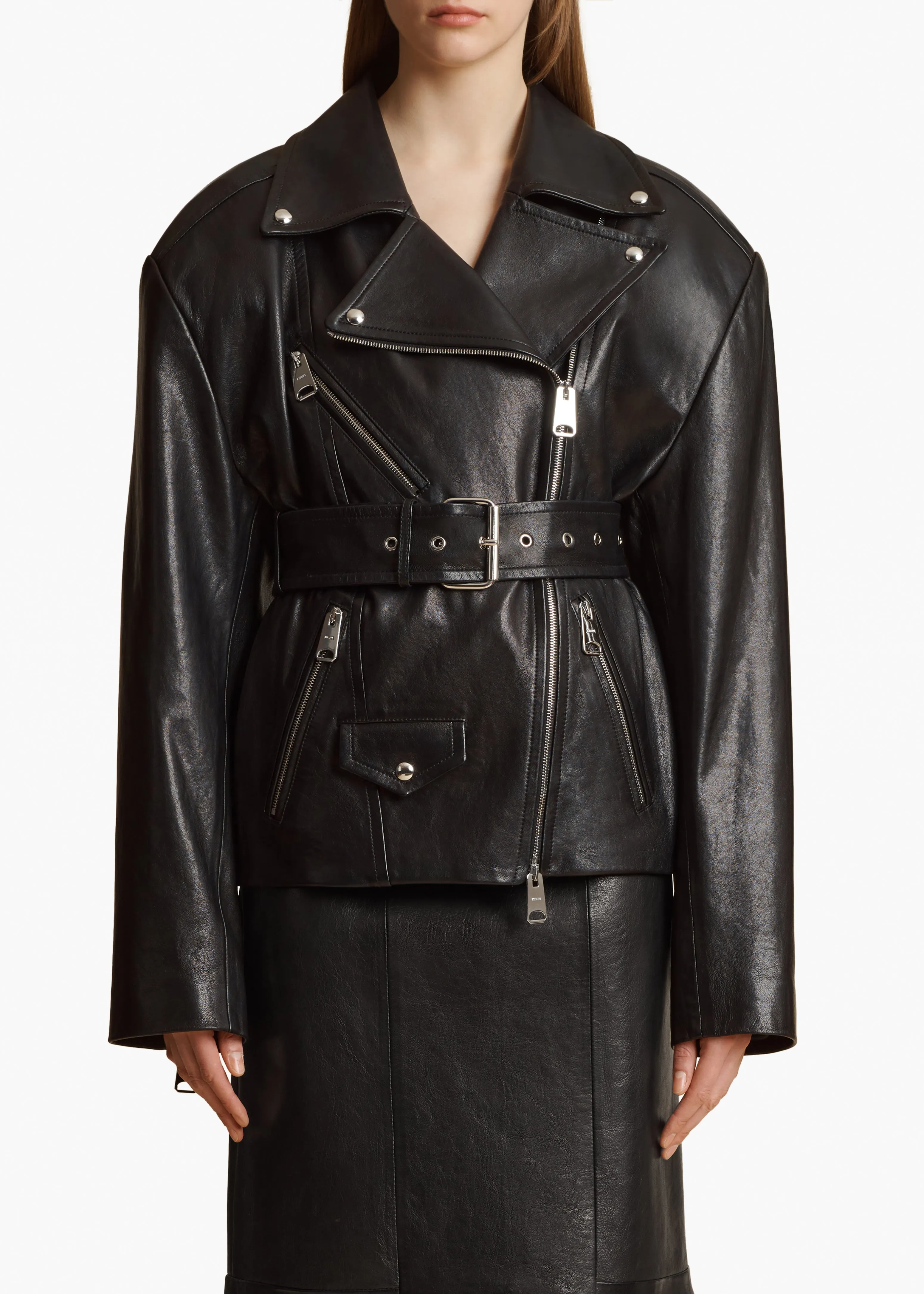 Fabbie Jacket in Black Leather sold by KHAITE product image thumbnail 2