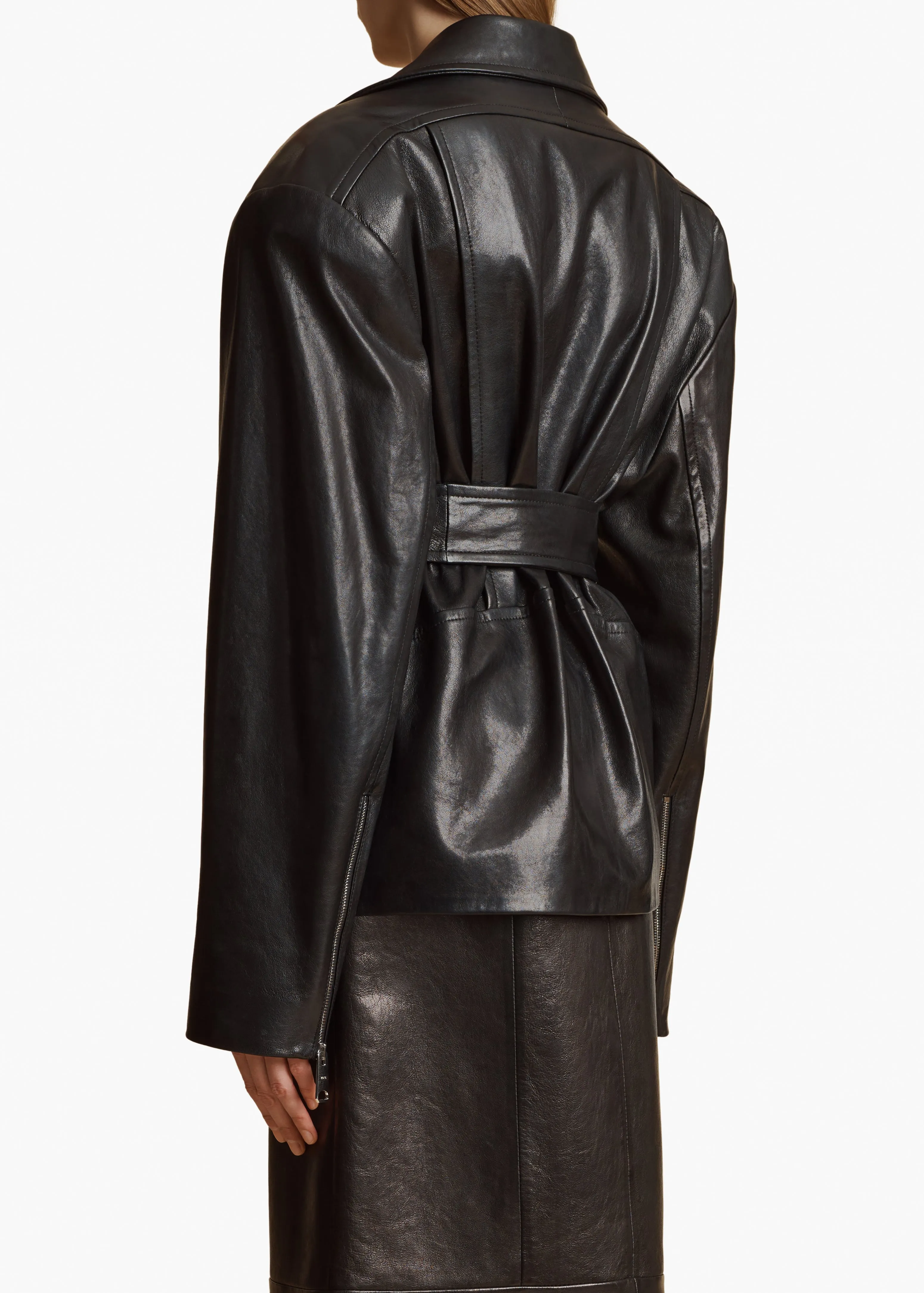 Fabbie Jacket in Black Leather sold by KHAITE product image thumbnail 4