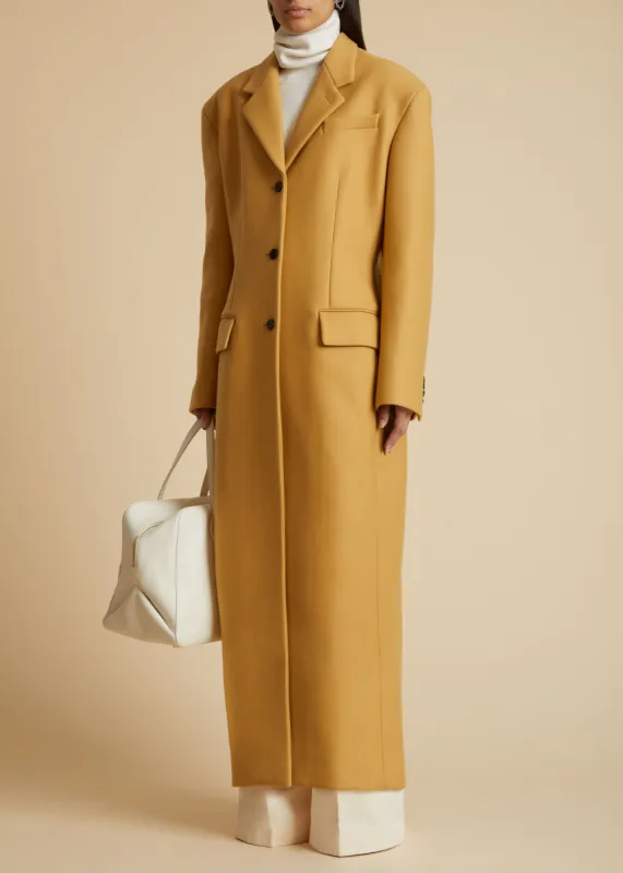 The Bontin Coat in Camel sold by KHAITE