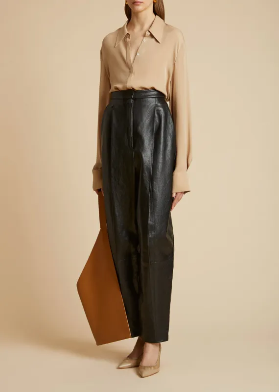 The Minta Top in Beige sold by KHAITE
