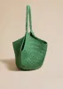 Medium Lotus Tote in Forest Green Raffia sold by KHAITE