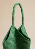Medium Lotus Tote in Forest Green Raffia sold by KHAITE