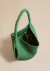 Medium Lotus Tote in Forest Green Raffia sold by KHAITE