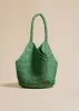 Medium Lotus Tote in Forest Green Raffia sold by KHAITE