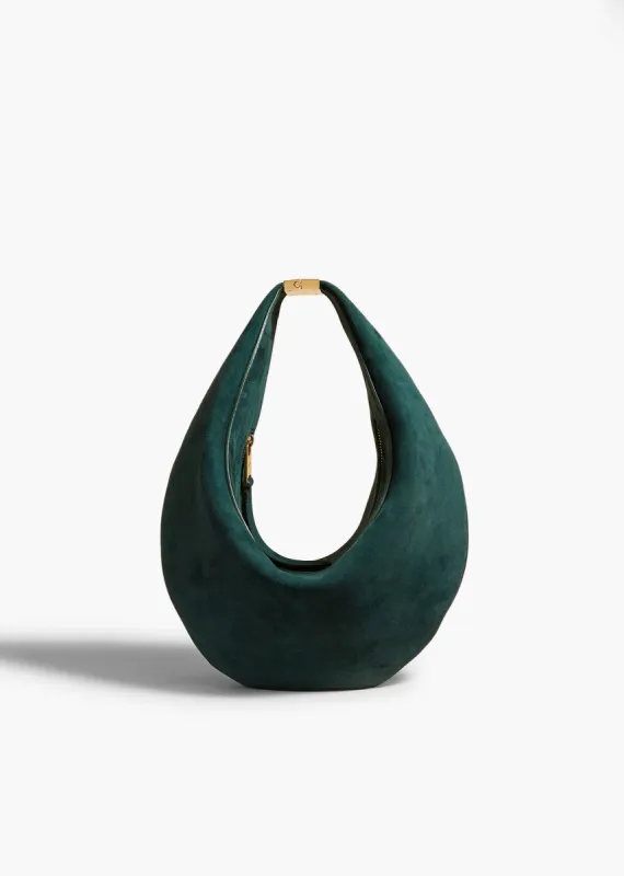 [Avex] Small Olivia Hobo with Hardware in English Green Suede sold by KHAITE