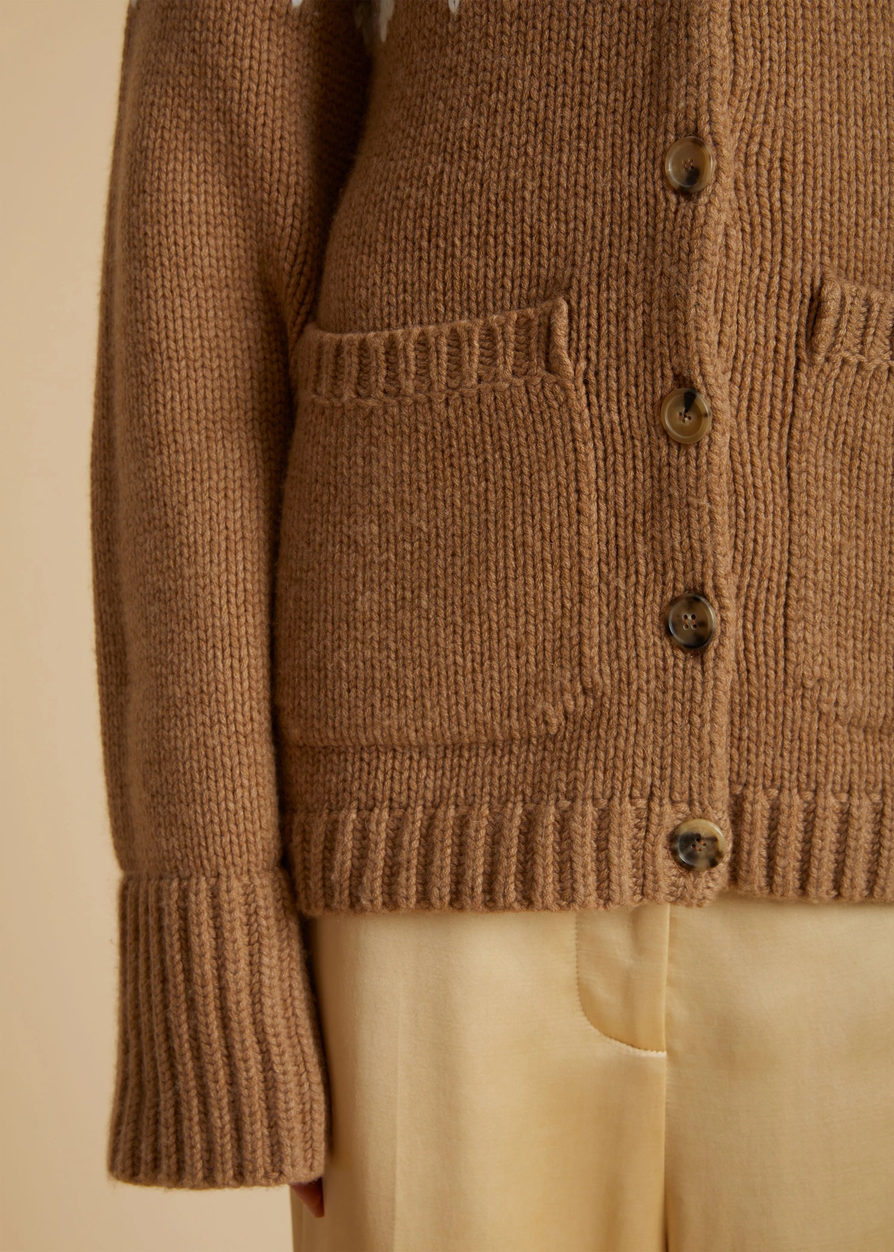 The Suzette Cardigan in Camel Multi sold by KHAITE product image thumbnail 4