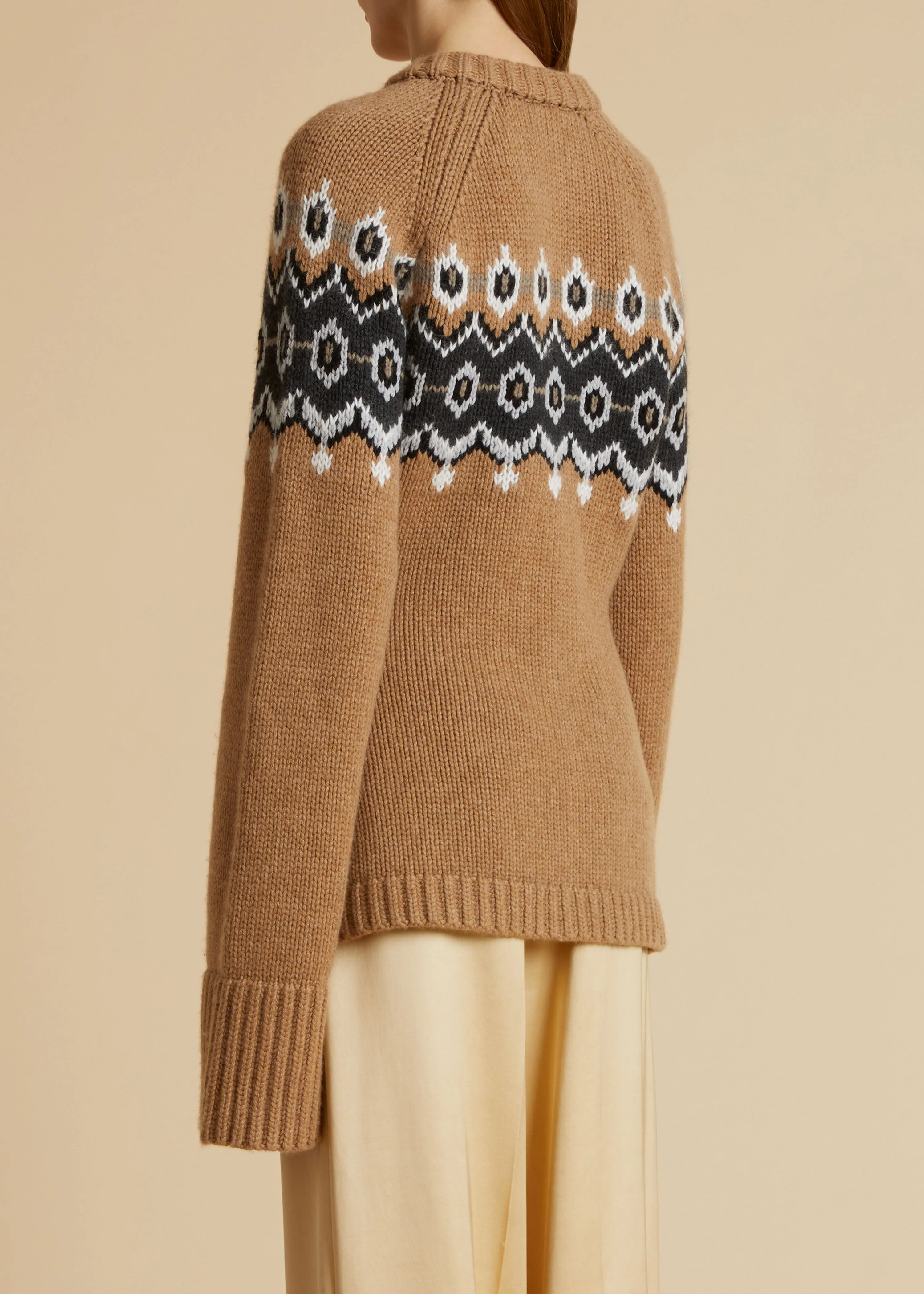 The Suzette Cardigan in Camel Multi sold by KHAITE product image thumbnail 3