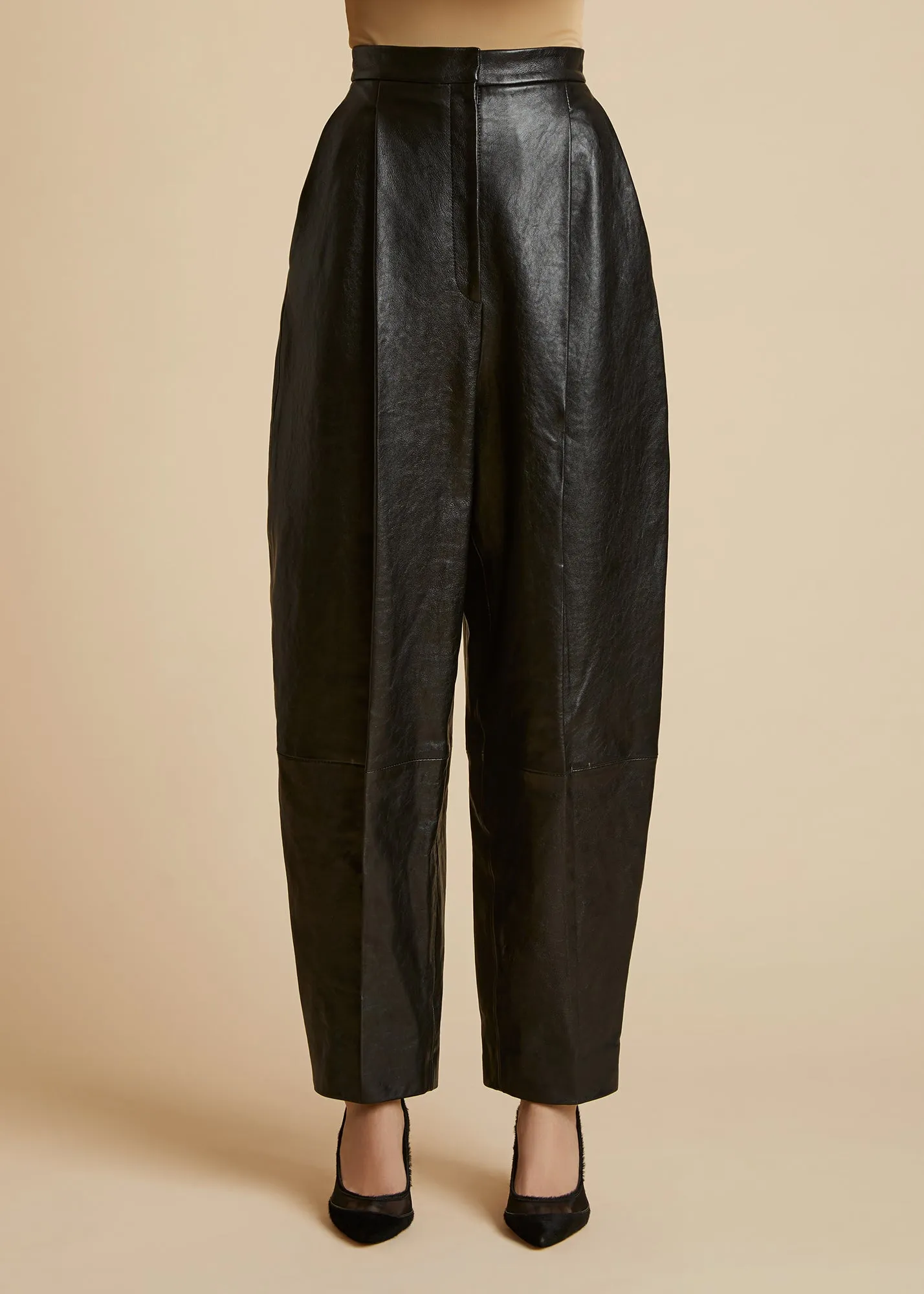 The Ashford Pant in Black Leather sold by KHAITE product image thumbnail 2