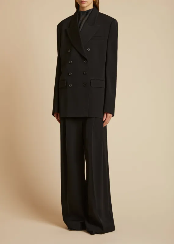 The Tanner Blazer in Black sold by KHAITE