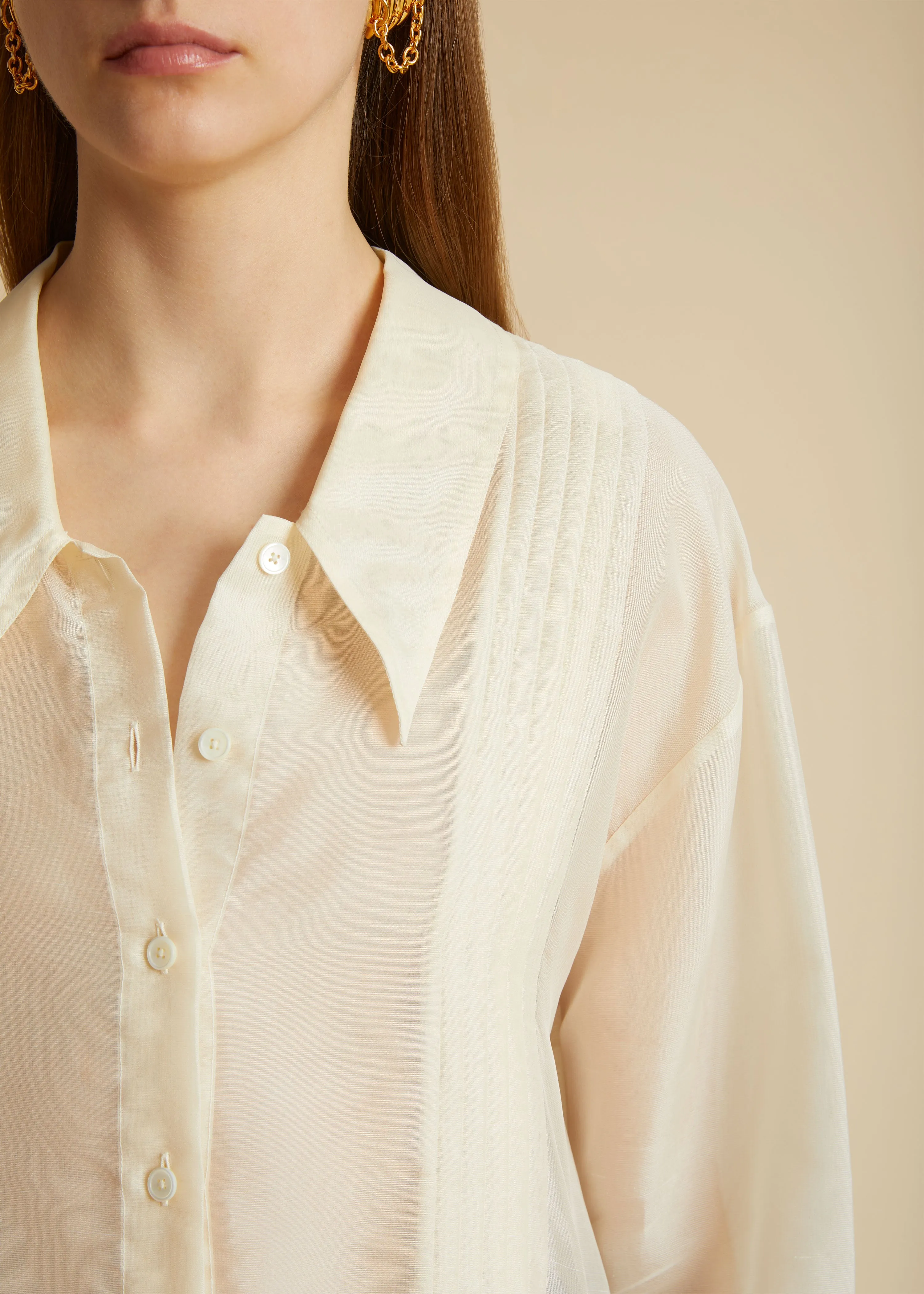 The Nori Top in Bone sold by KHAITE product image thumbnail 4