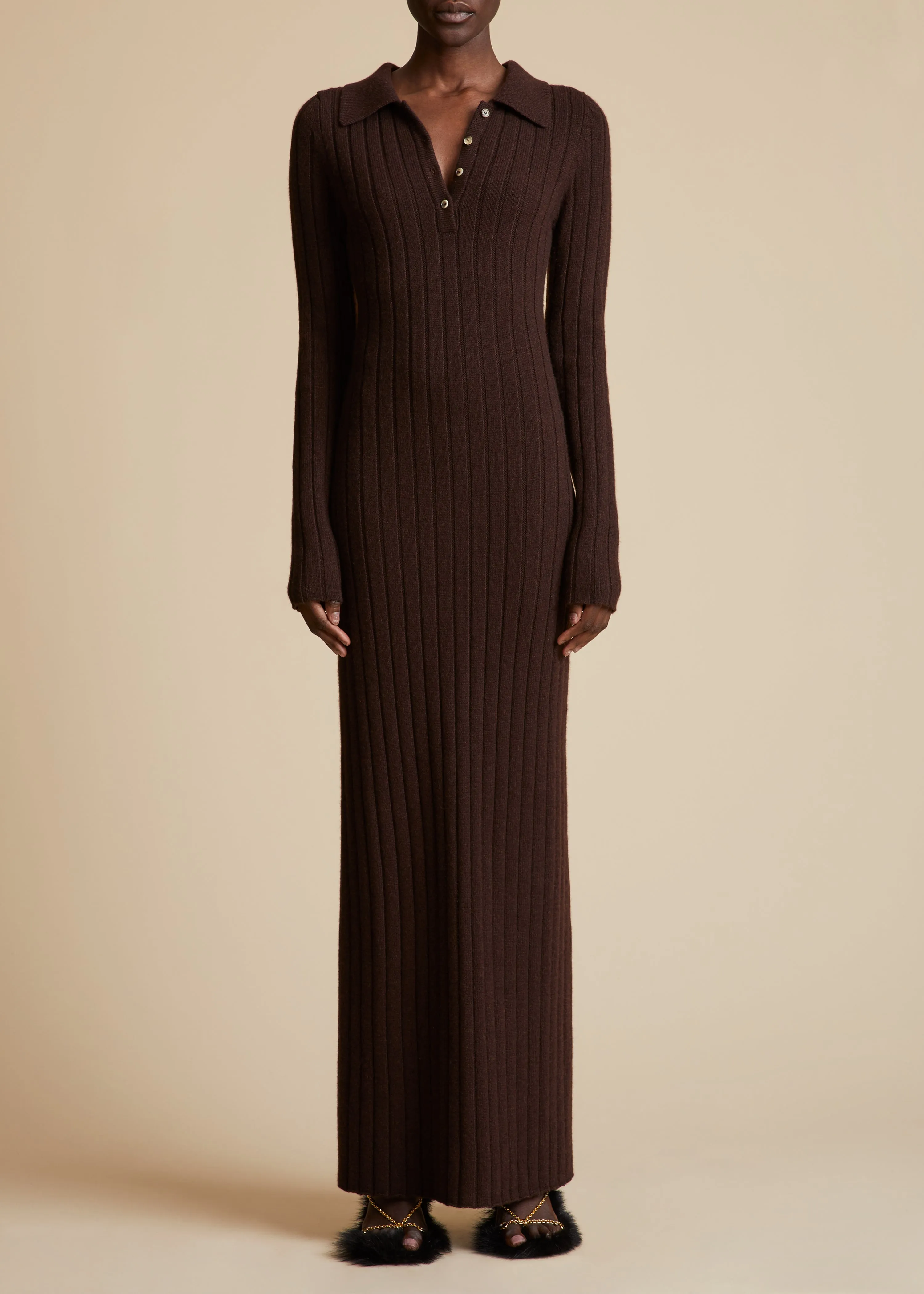 The Hans Dress in Rosewood sold by KHAITE product image thumbnail 2