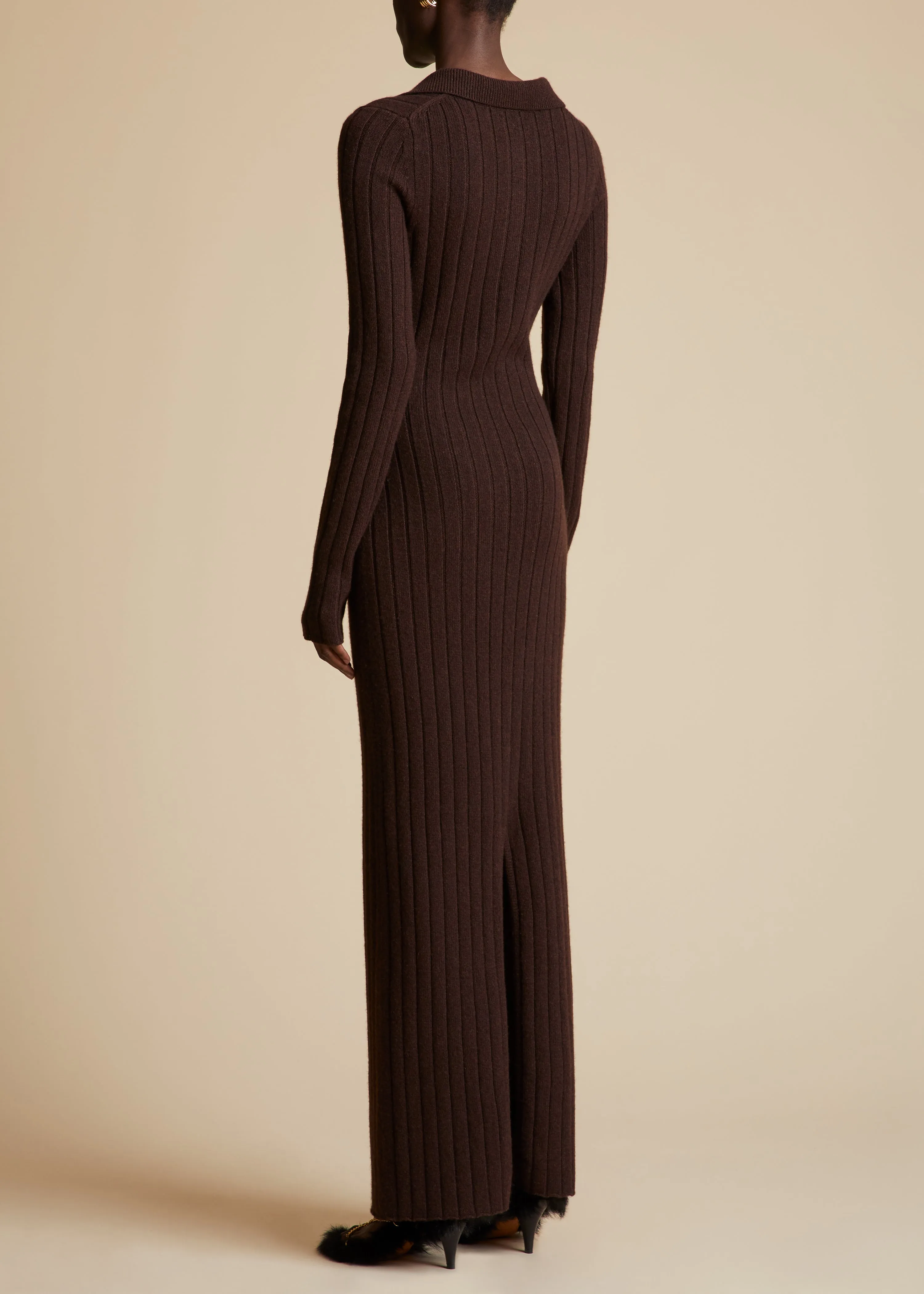 The Hans Dress in Rosewood sold by KHAITE product image thumbnail 3