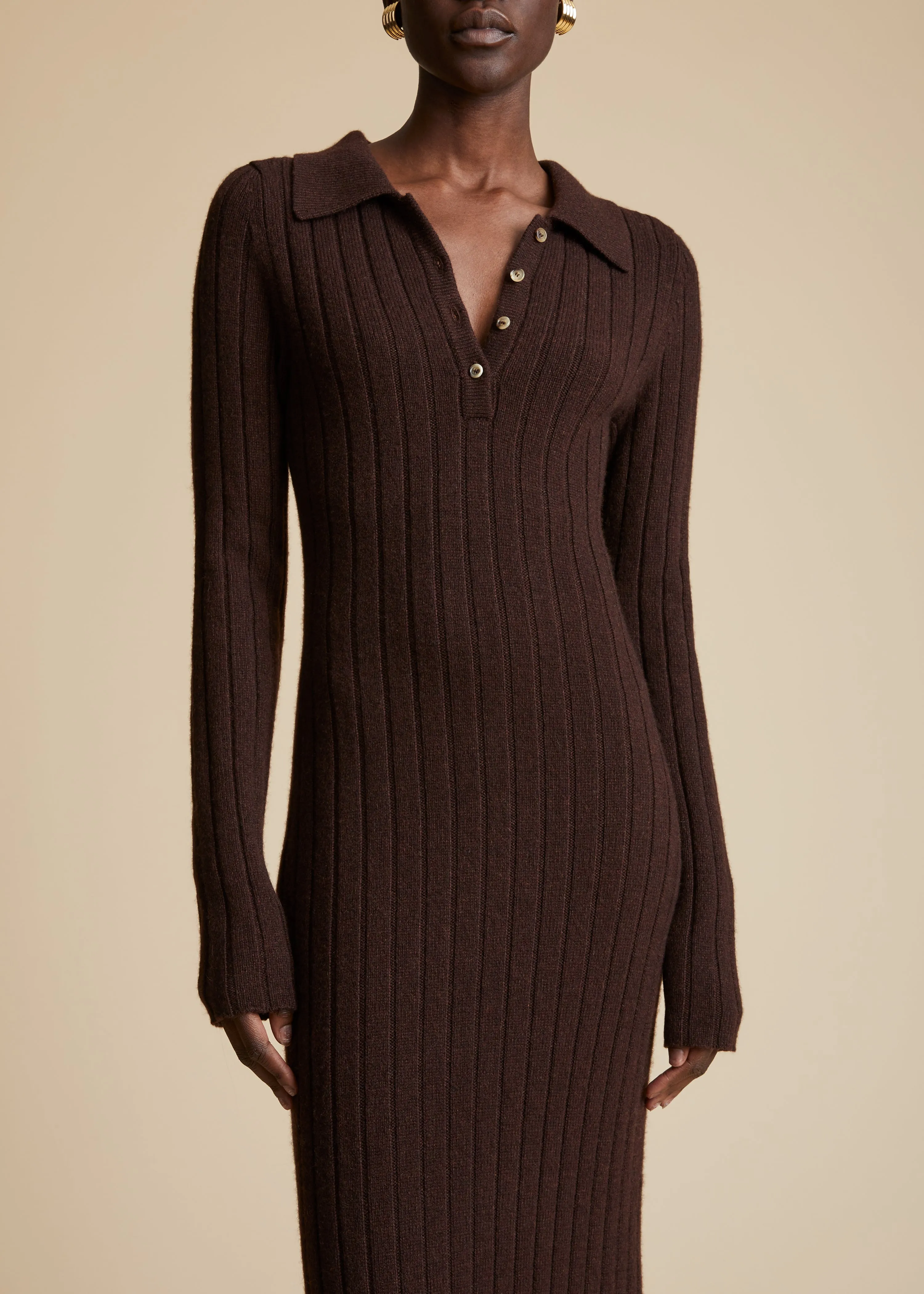 The Hans Dress in Rosewood sold by KHAITE product image thumbnail 5