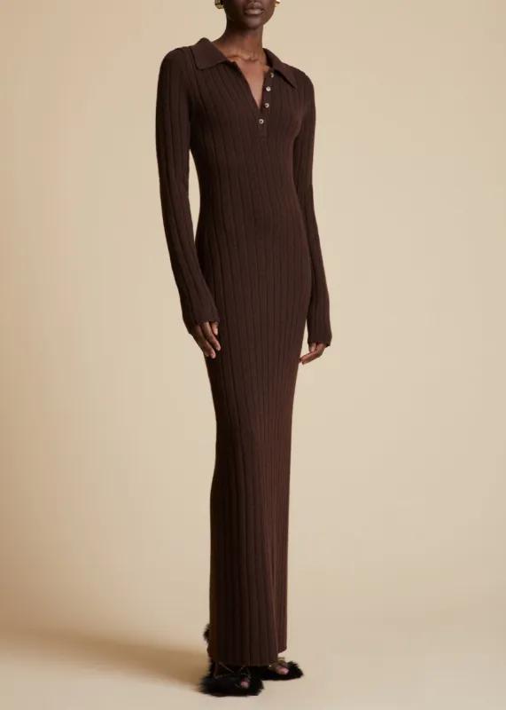 The Hans Dress in Rosewood sold by KHAITE