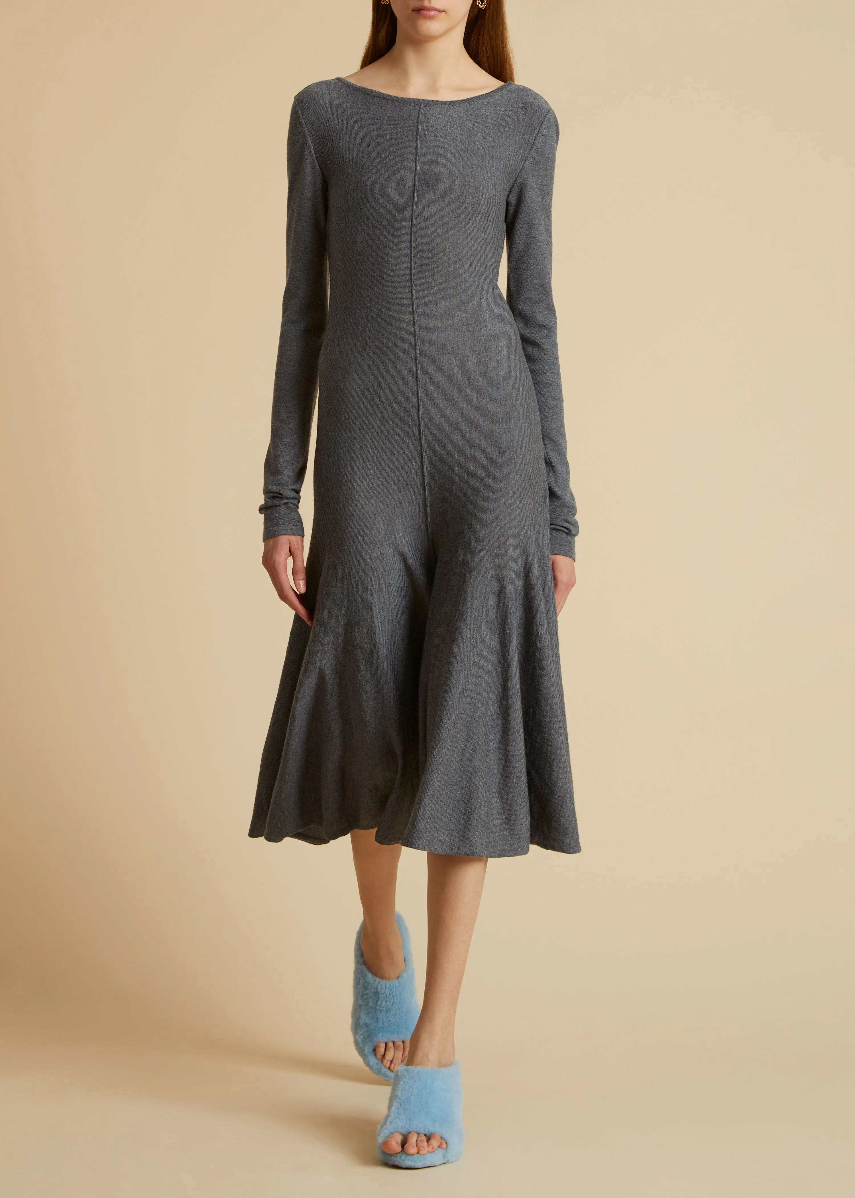 The Dany Dress in Sterling sold by KHAITE