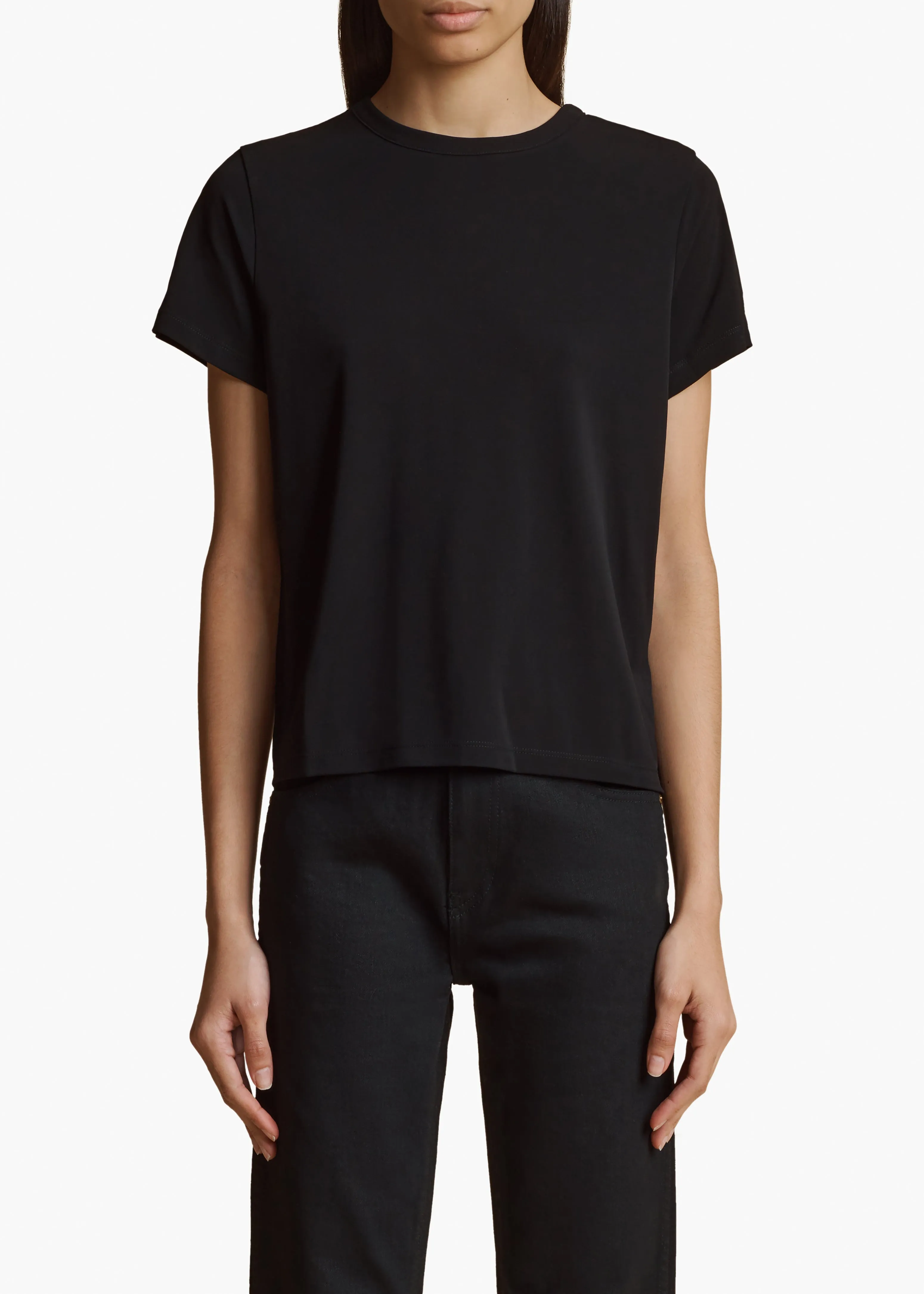 Emmylou T-Shirt in Black Jersey sold by KHAITE product image thumbnail 3