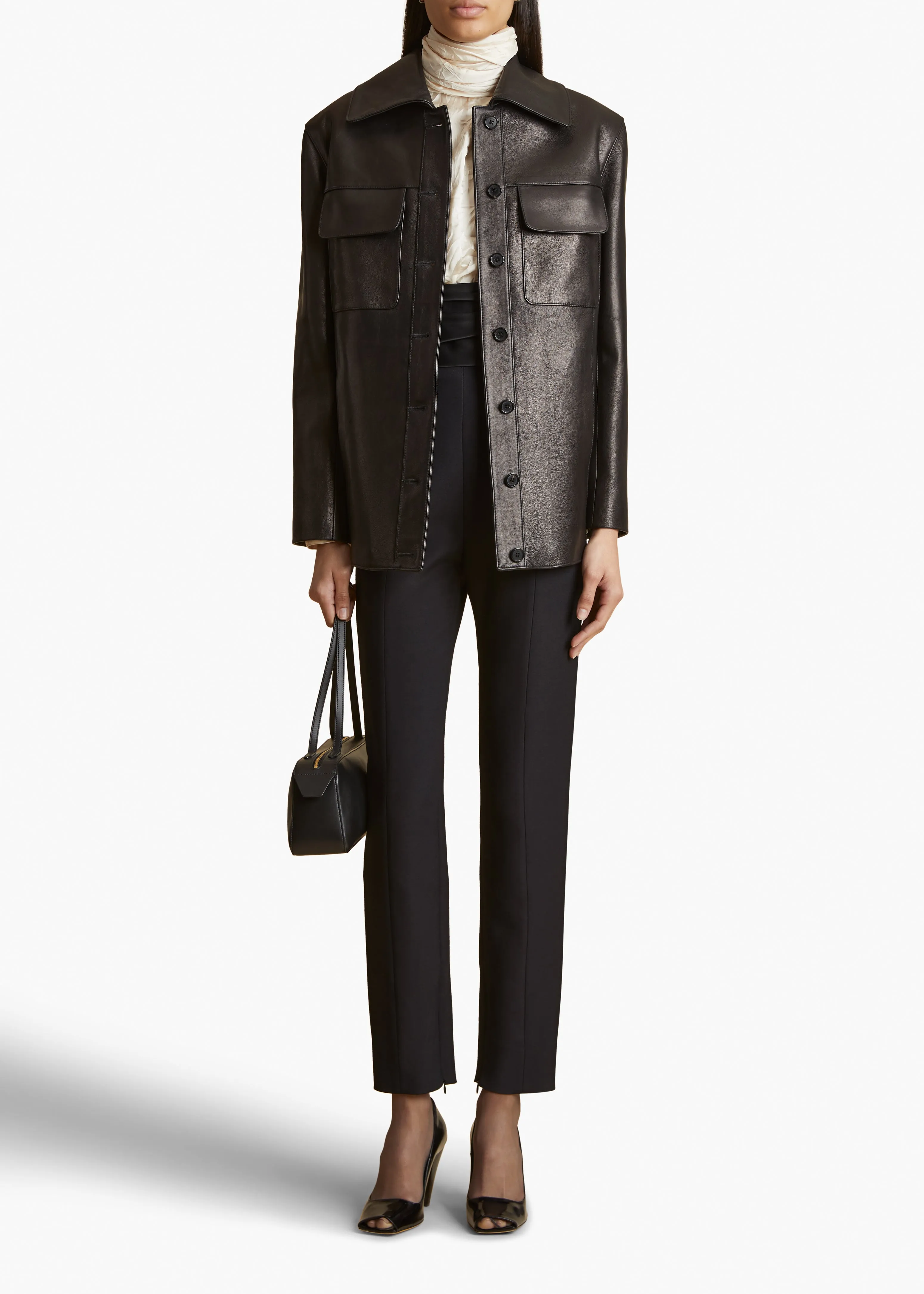 Bex Top in Cream Crinkled Satin sold by KHAITE product image thumbnail 3