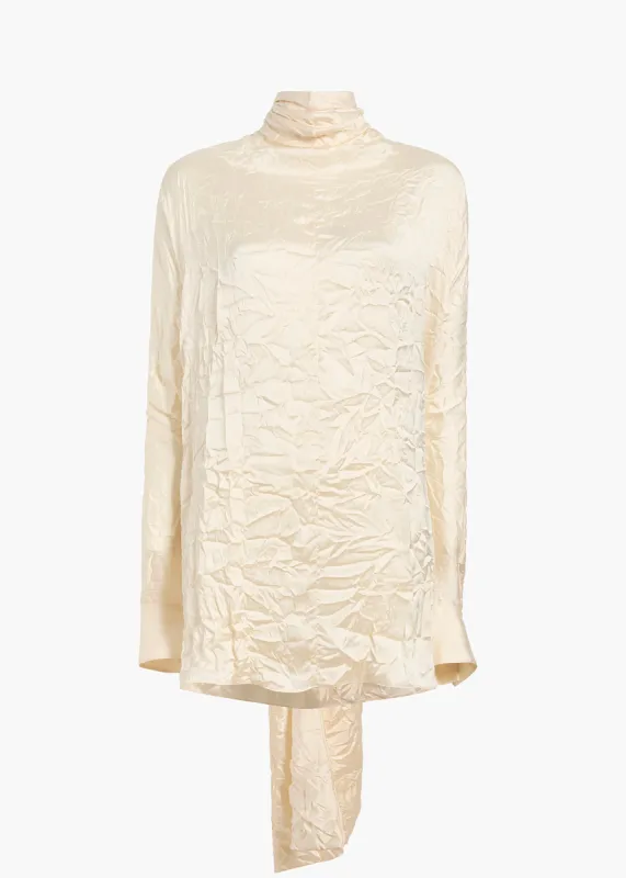 Bex Top in Cream Crinkled Satin sold by KHAITE