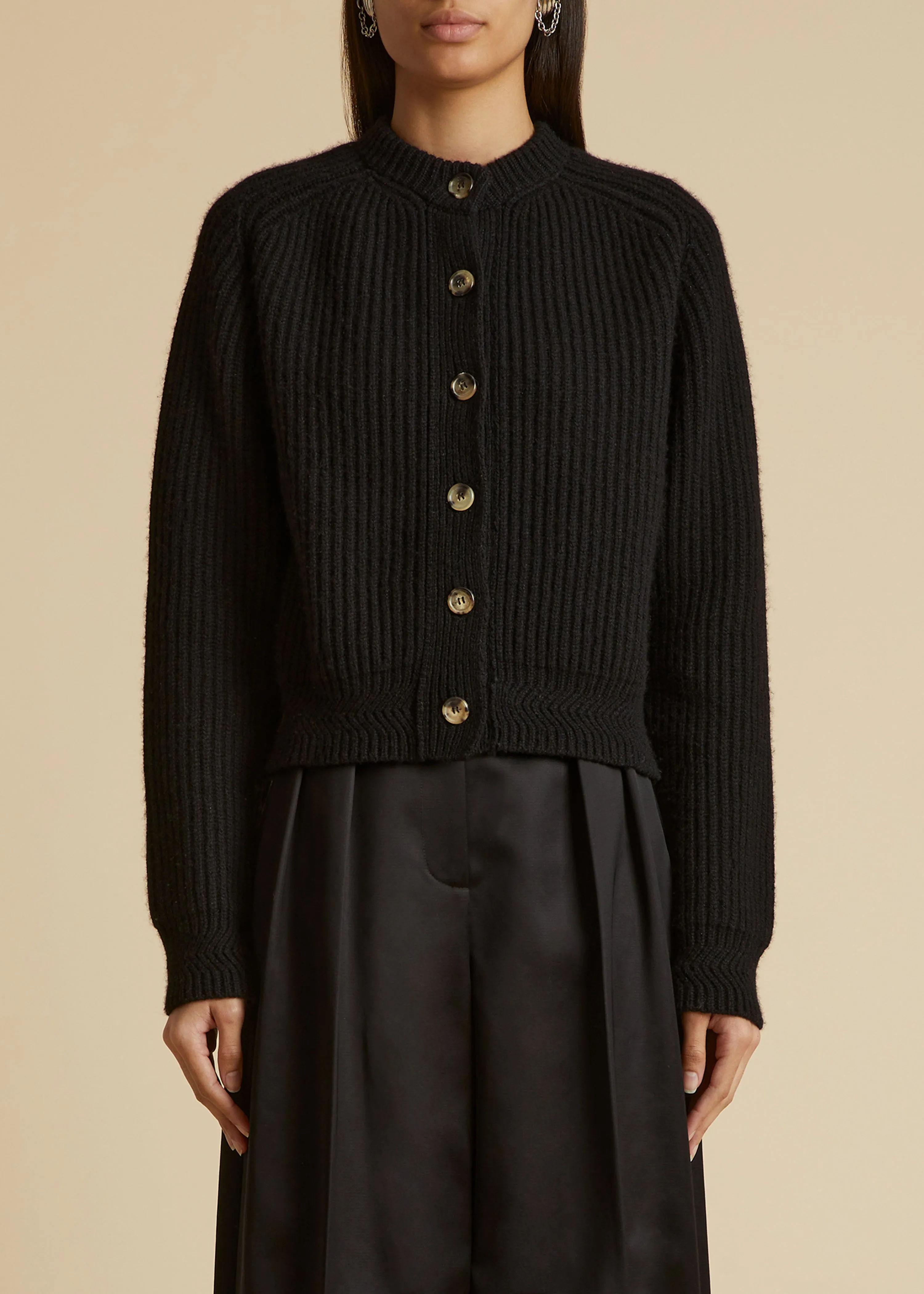 The Michaela Cardigan in Black sold by KHAITE product image thumbnail 2