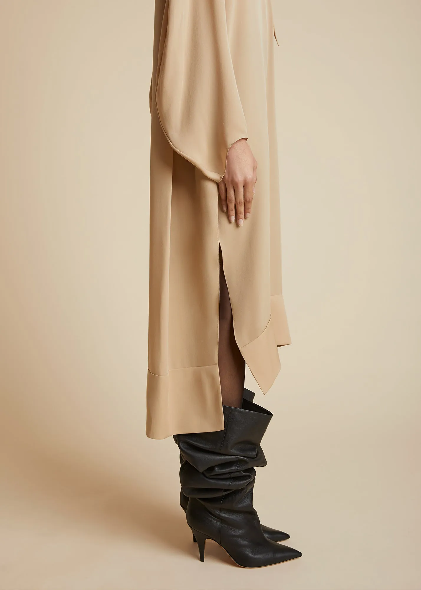 The Brom Dress in Beige sold by KHAITE product image thumbnail 5