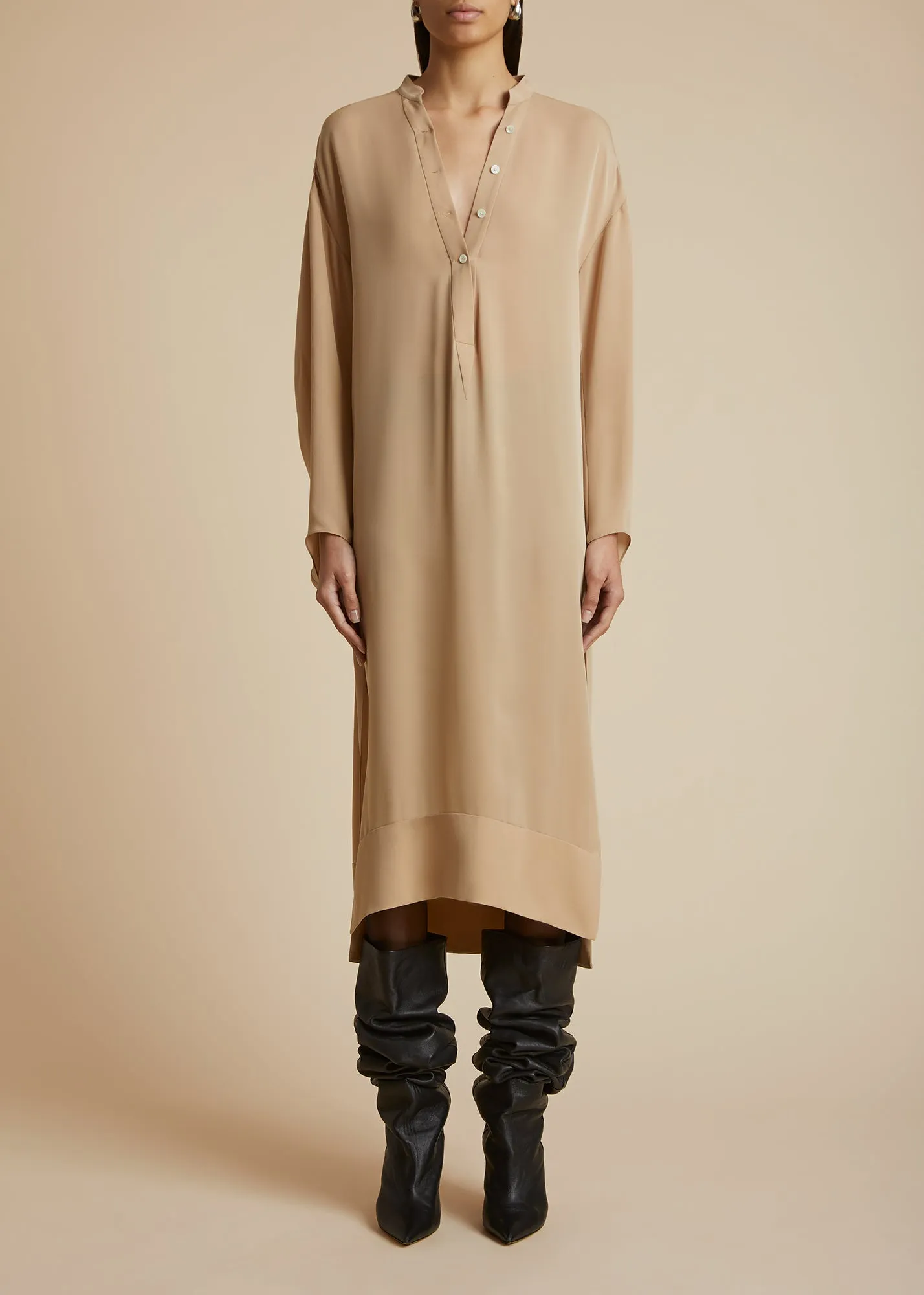 The Brom Dress in Beige sold by KHAITE product image thumbnail 2