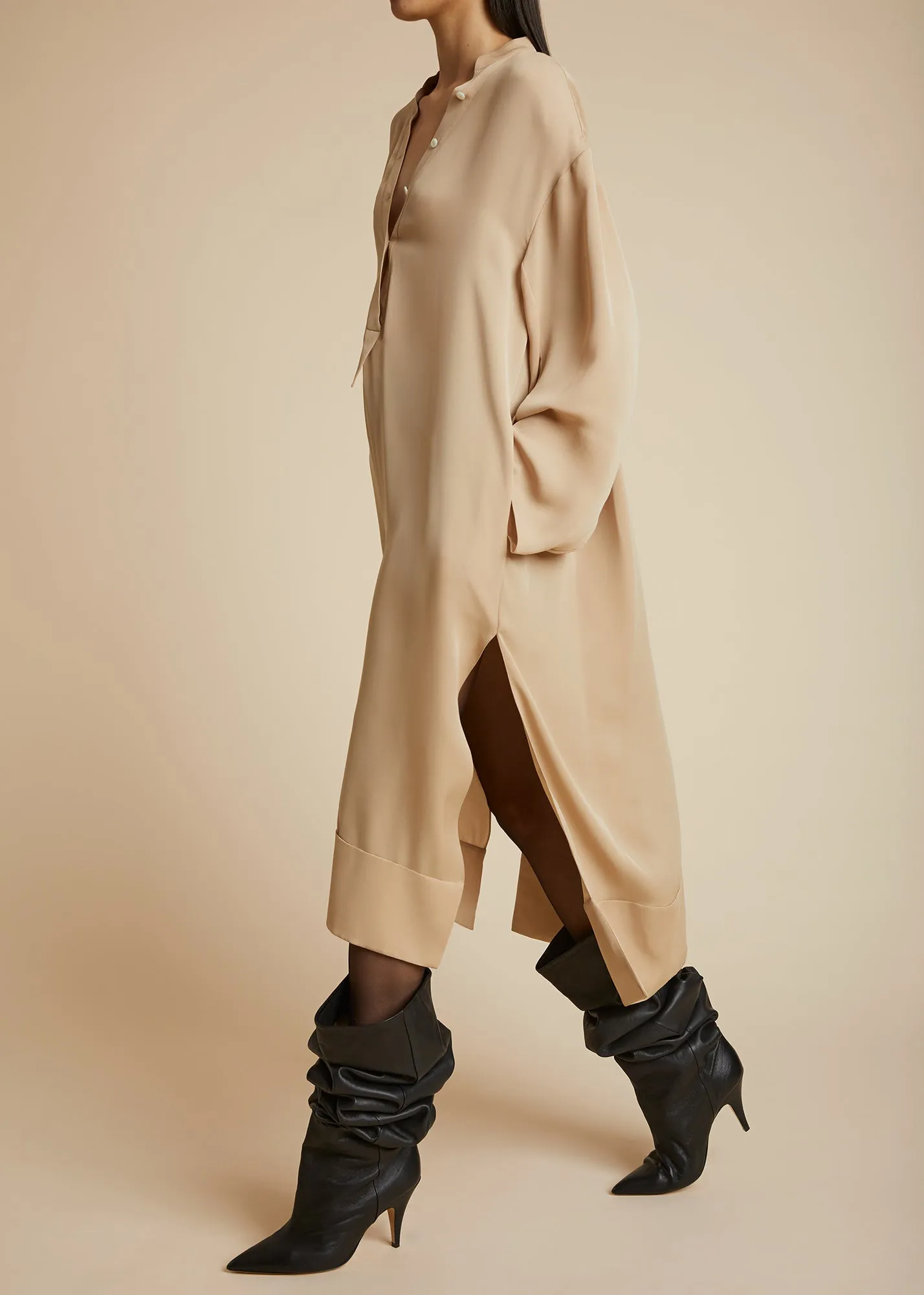 The Brom Dress in Beige sold by KHAITE product image thumbnail 4