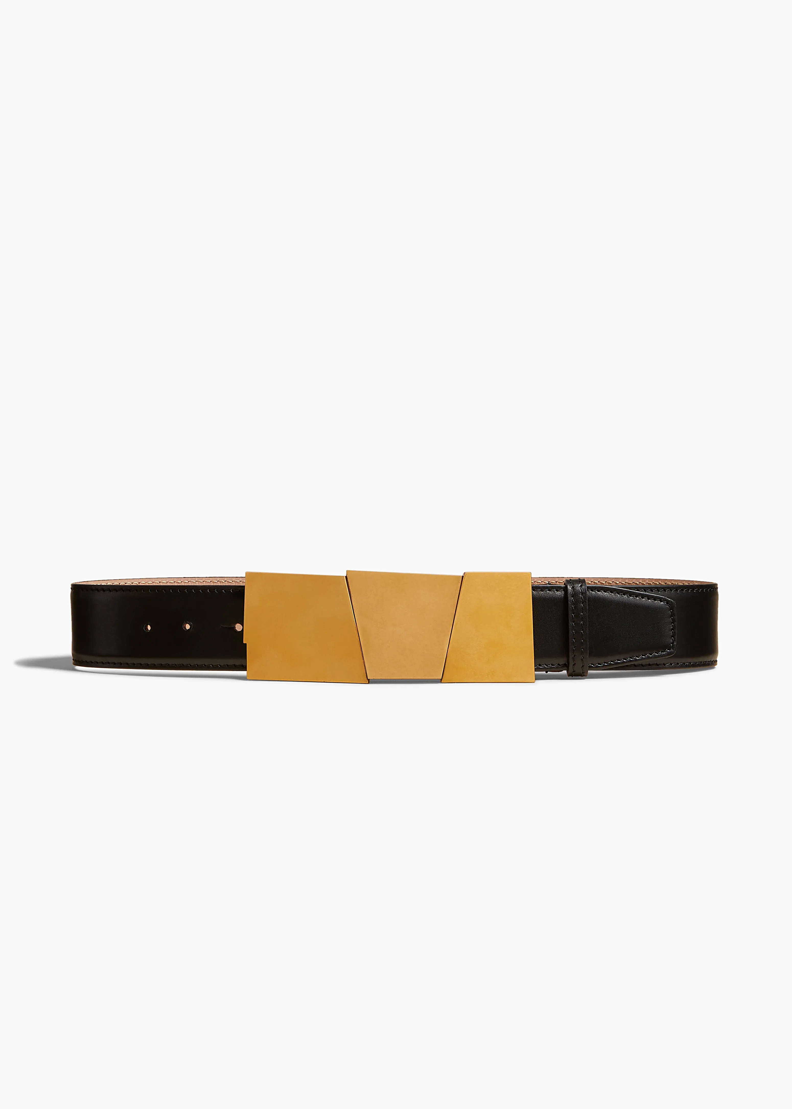 Medium Axel Belt in Black Leather with Gold sold by KHAITE