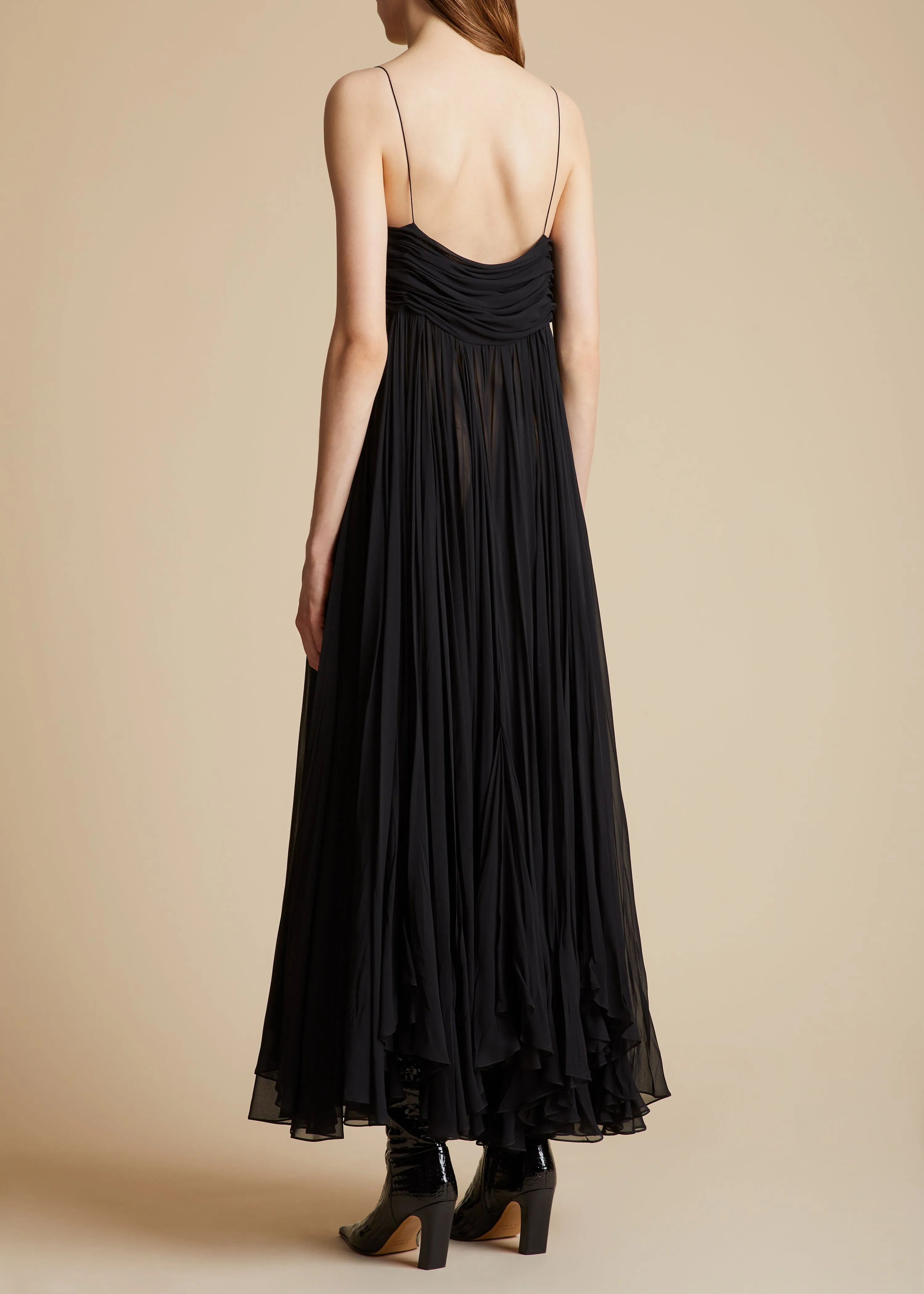 The Lally Dress in Black sold by KHAITE product image thumbnail 3