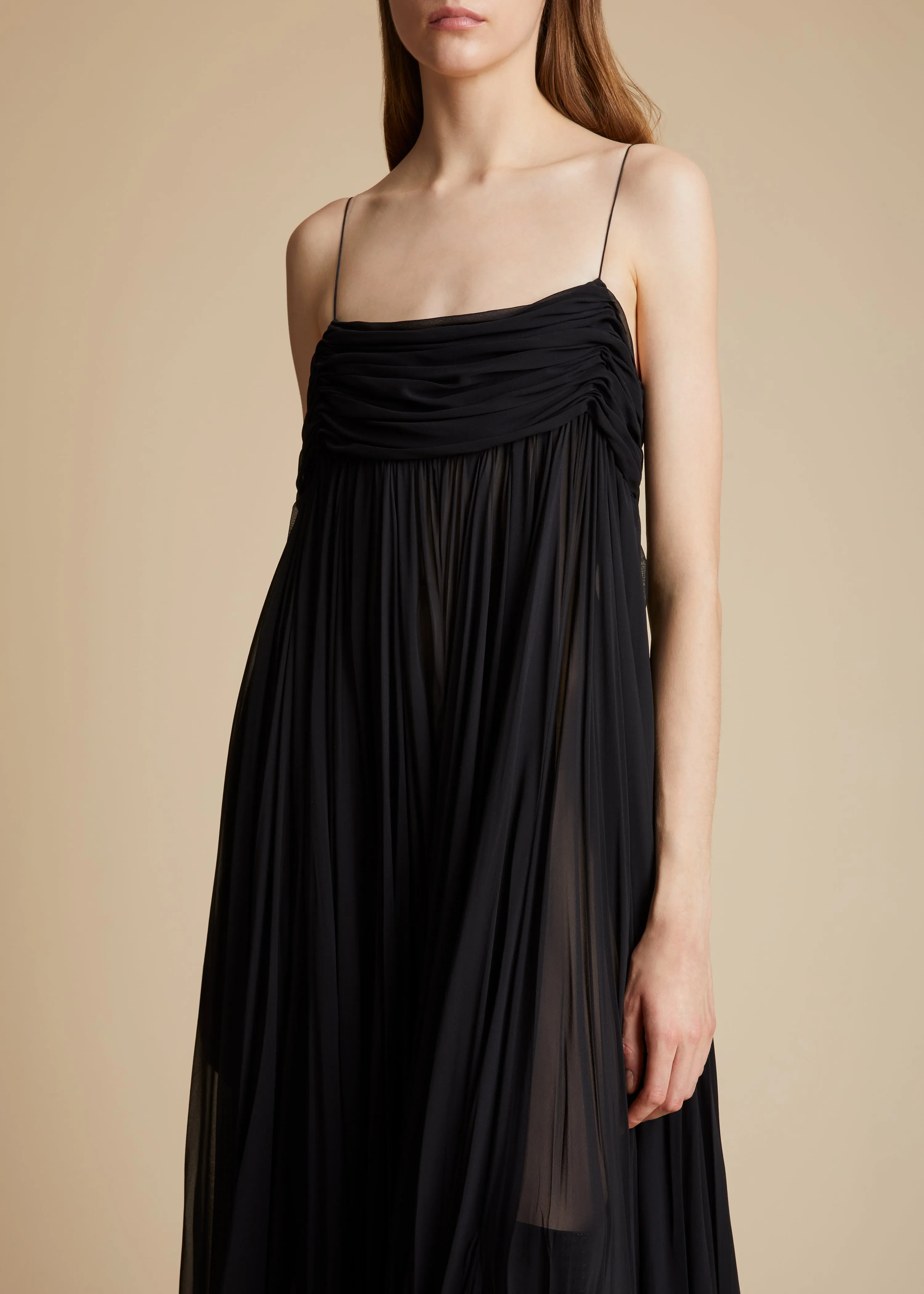 The Lally Dress in Black sold by KHAITE product image thumbnail 4