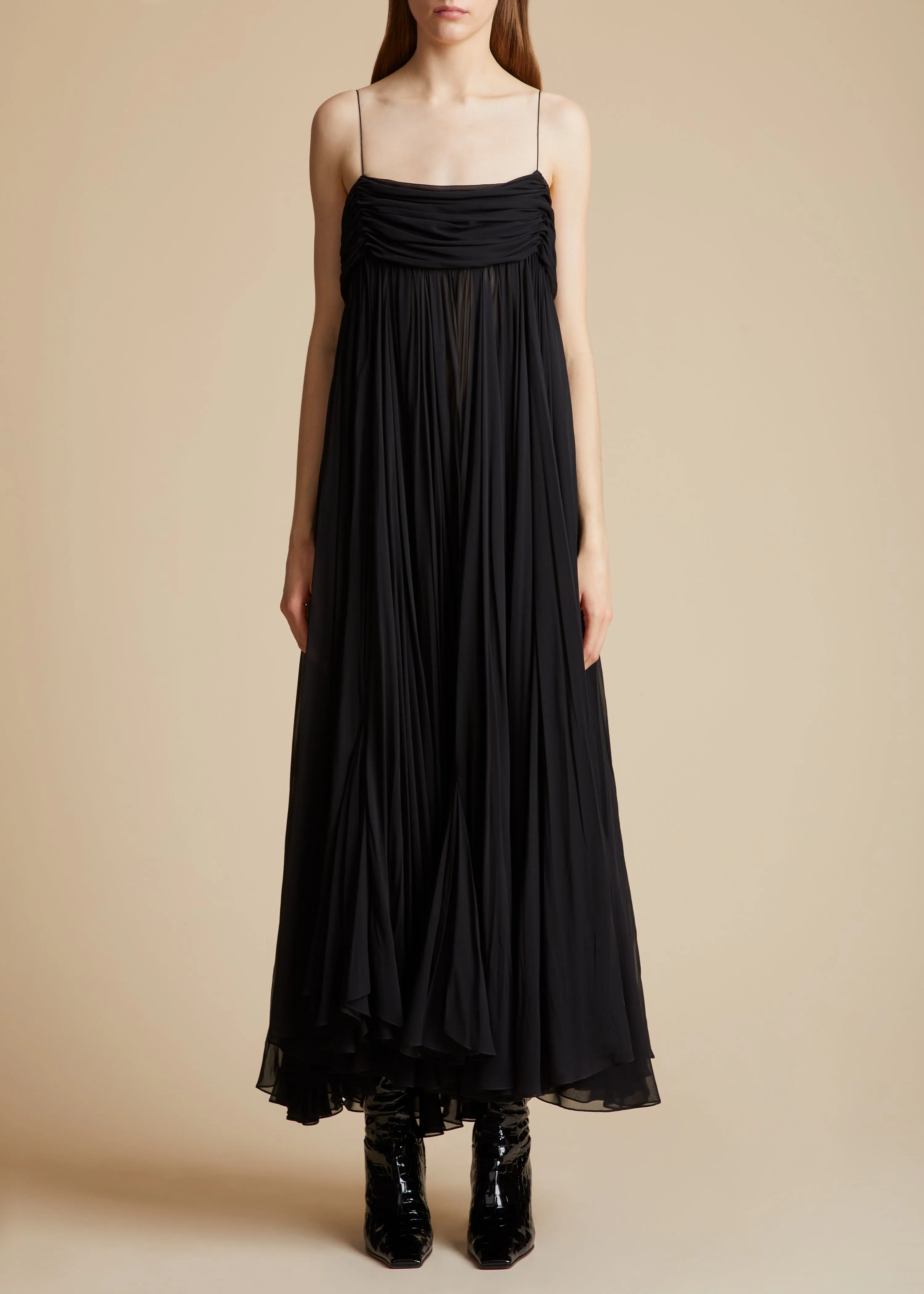 The Lally Dress in Black sold by KHAITE product image thumbnail 2