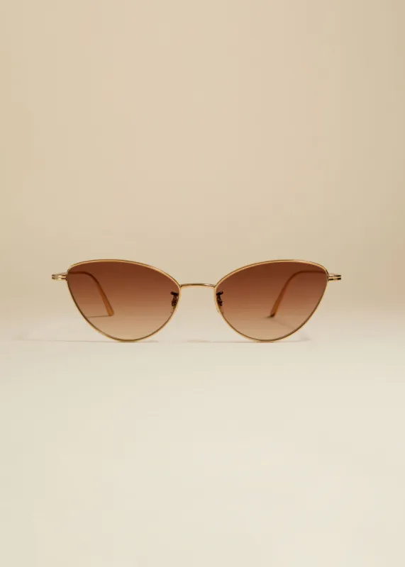 KHAITE x Oliver Peoples 1998C in Gold and Dark Brown sold by KHAITE