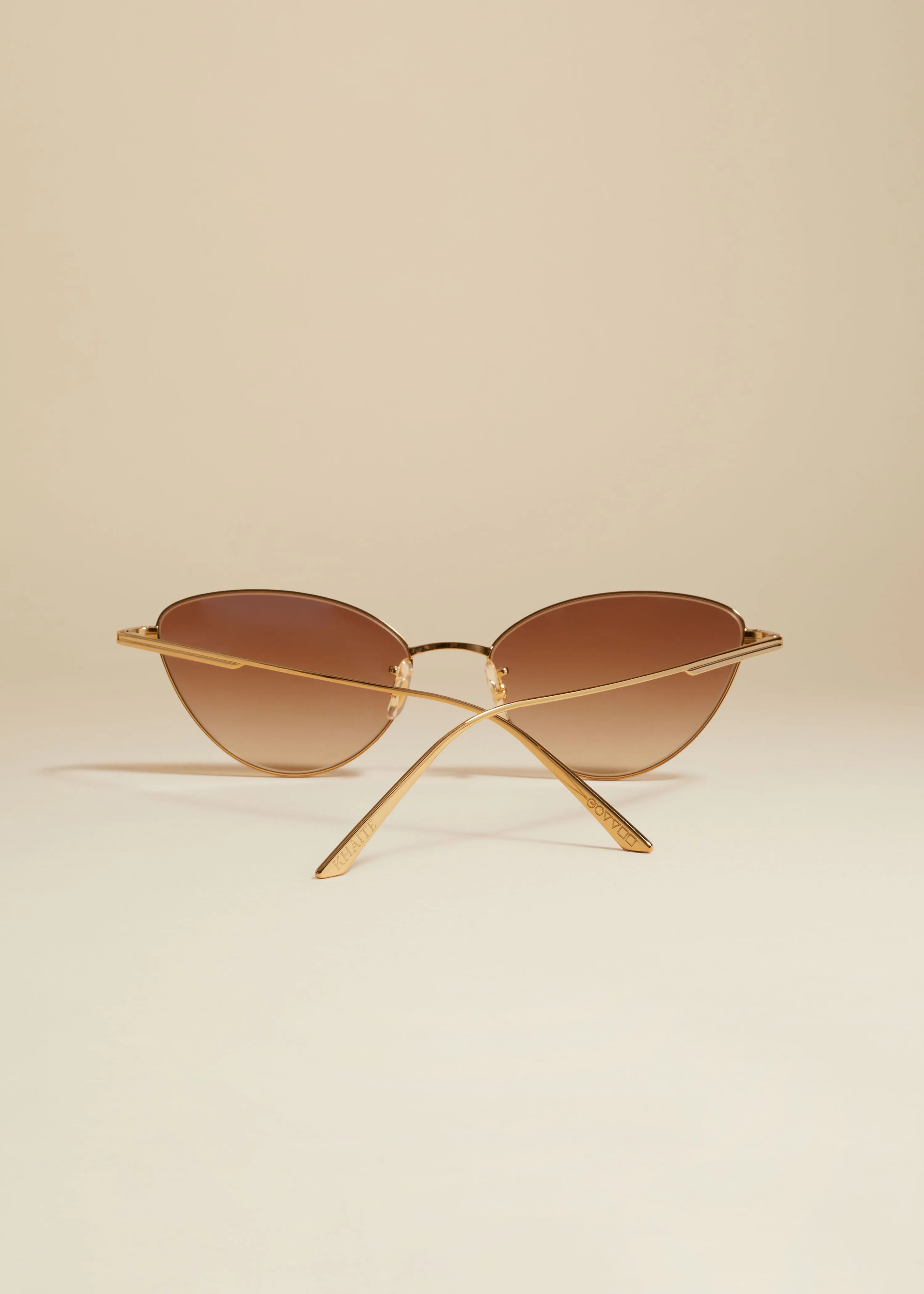 KHAITE x Oliver Peoples 1998C in Gold and Dark Brown sold by KHAITE product image thumbnail 3