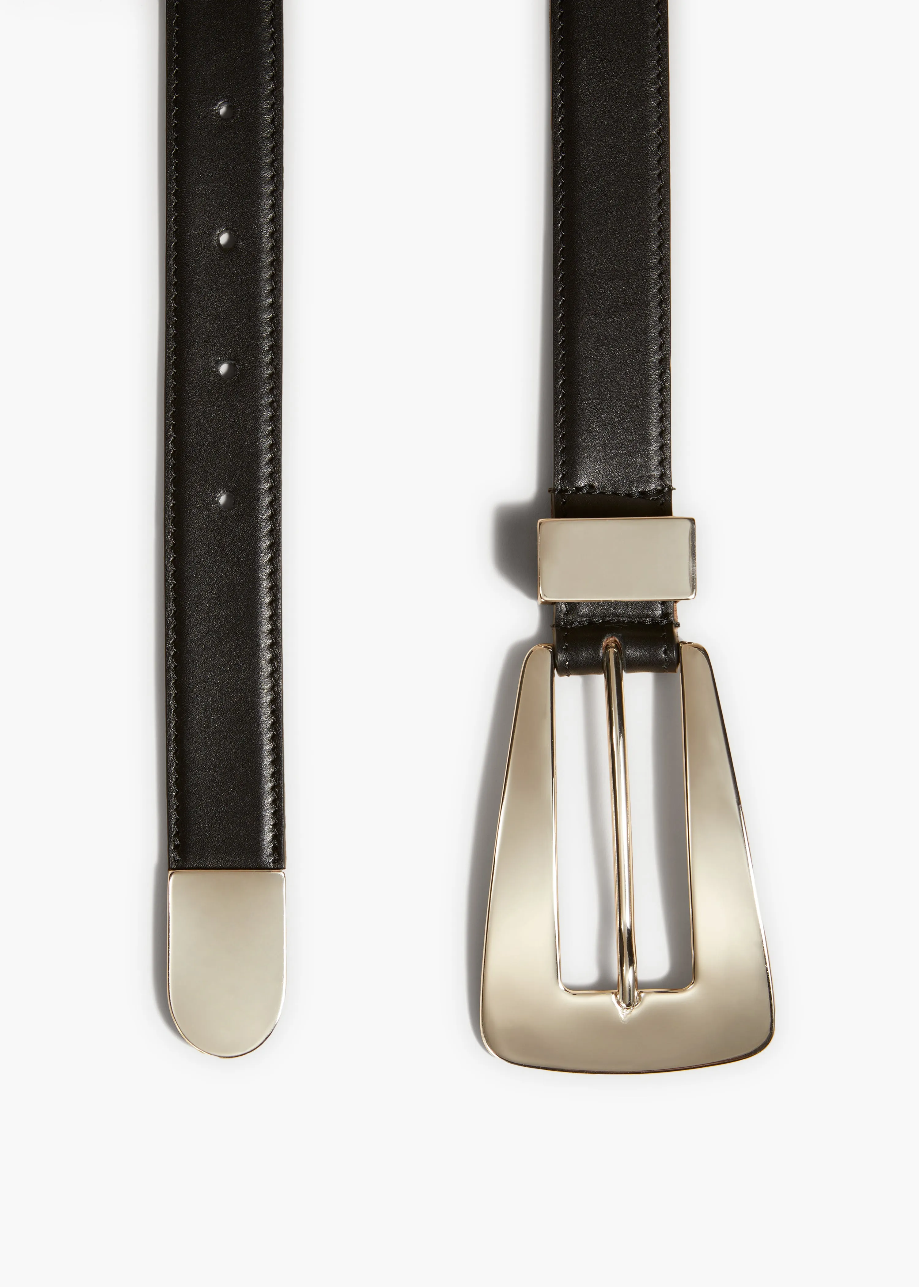 Lucca Belt in Black Leather with Silver sold by KHAITE product image thumbnail 2