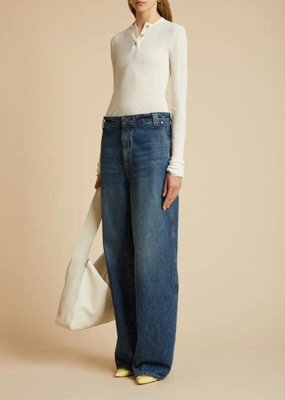 The Byron Top in Cream made by KHAITE