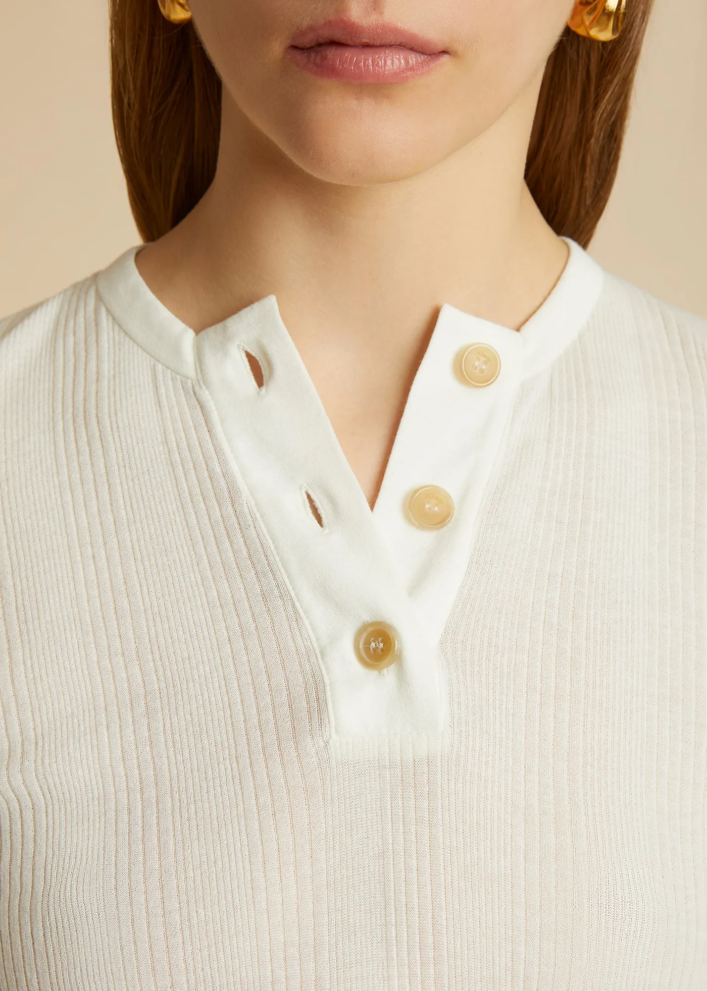 The Byron Top in Cream sold by KHAITE product image thumbnail 5